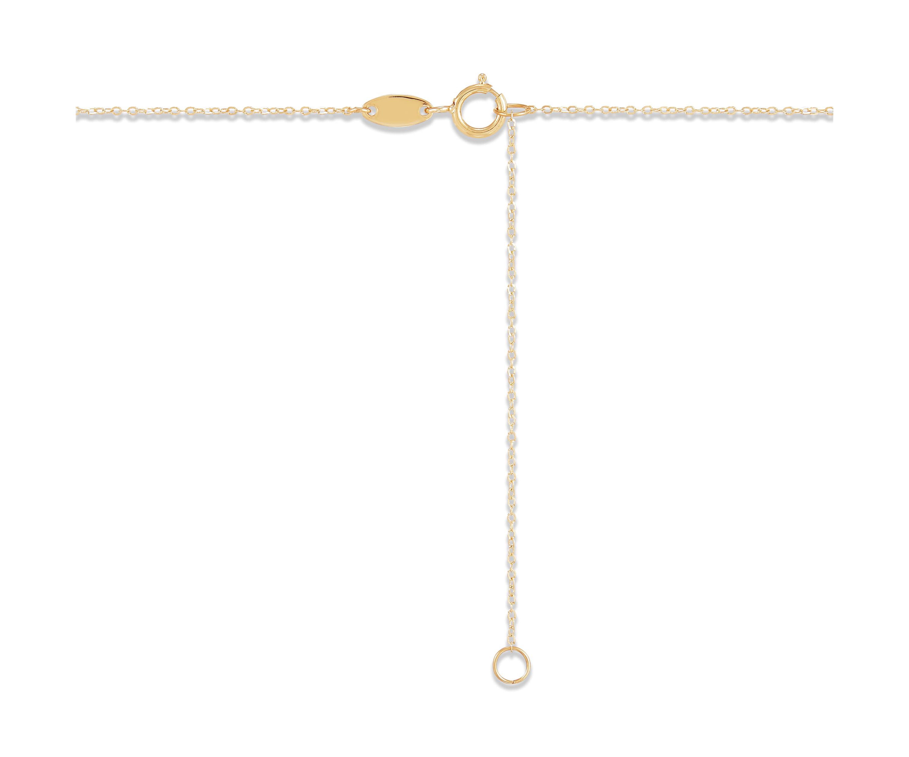 14K Yellow Gold Evil Eyes on Cable Chain Necklace