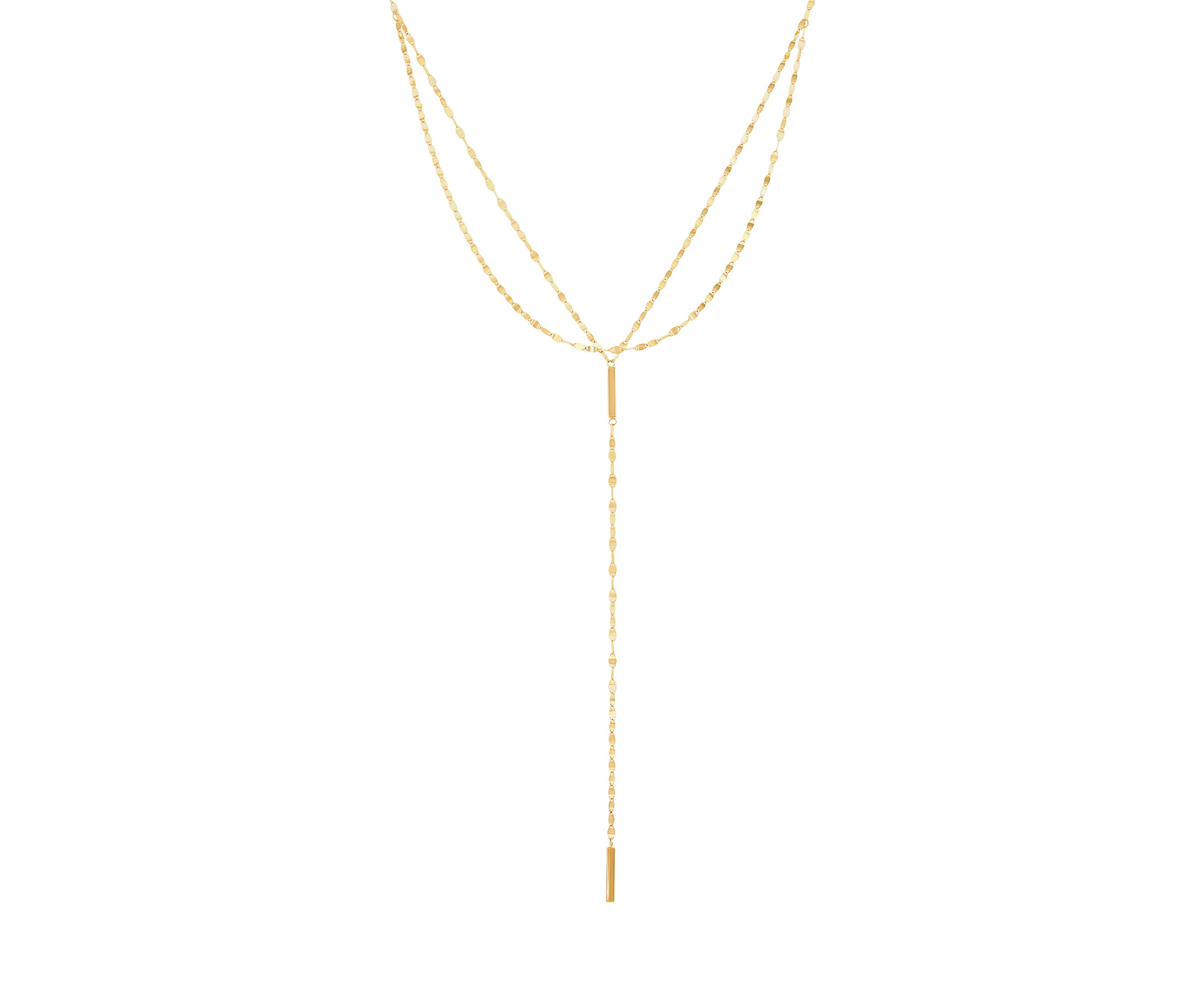Square Bar Necklace in 14K Yellow Gold