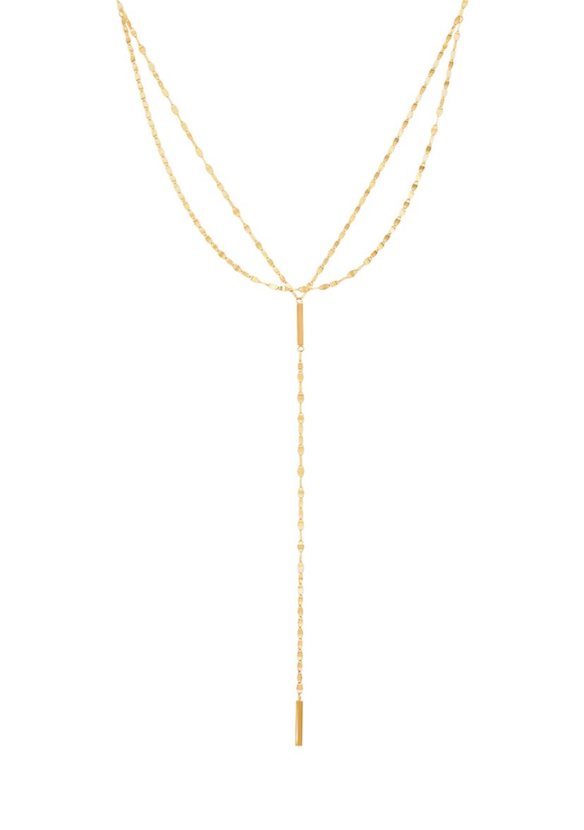 Square Bar Necklace in 14K Yellow Gold