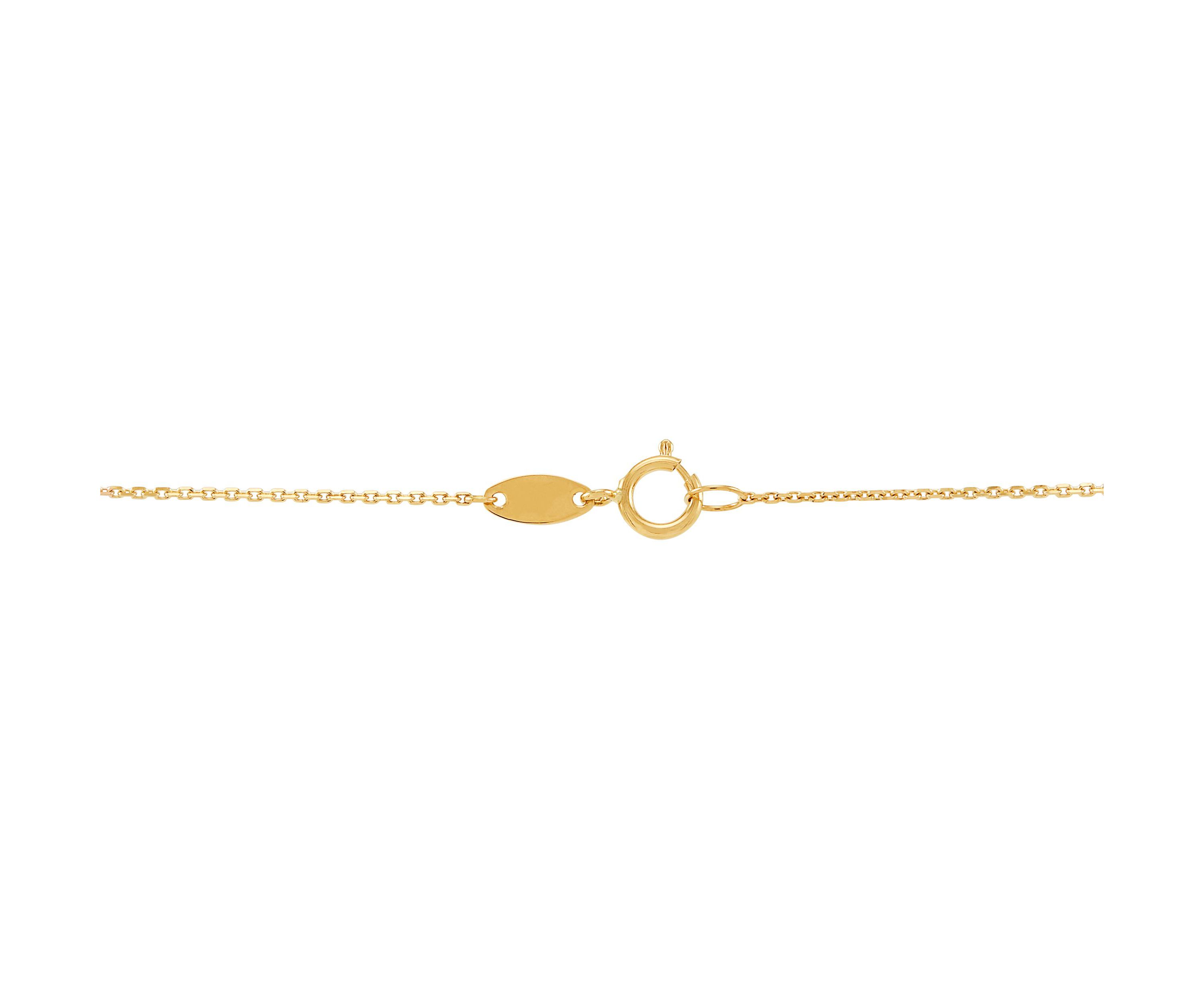 14K Yellow Gold Layer Hammered Concave Circle on Cable Chain Necklace