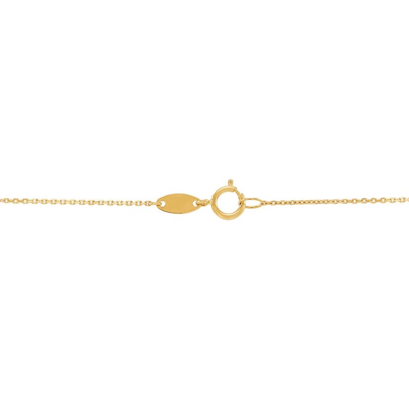 14K Yellow Gold Layer Hammered Concave Circle on Cable Chain Necklace