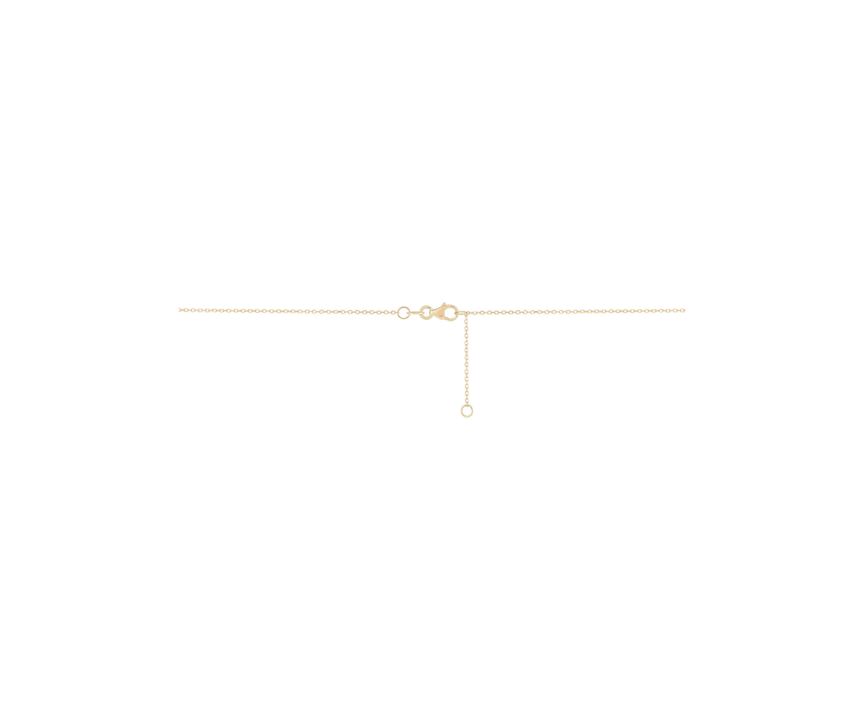 14K Yellow Gold Paperclip Circle on .24mm Cable Chain Necklace