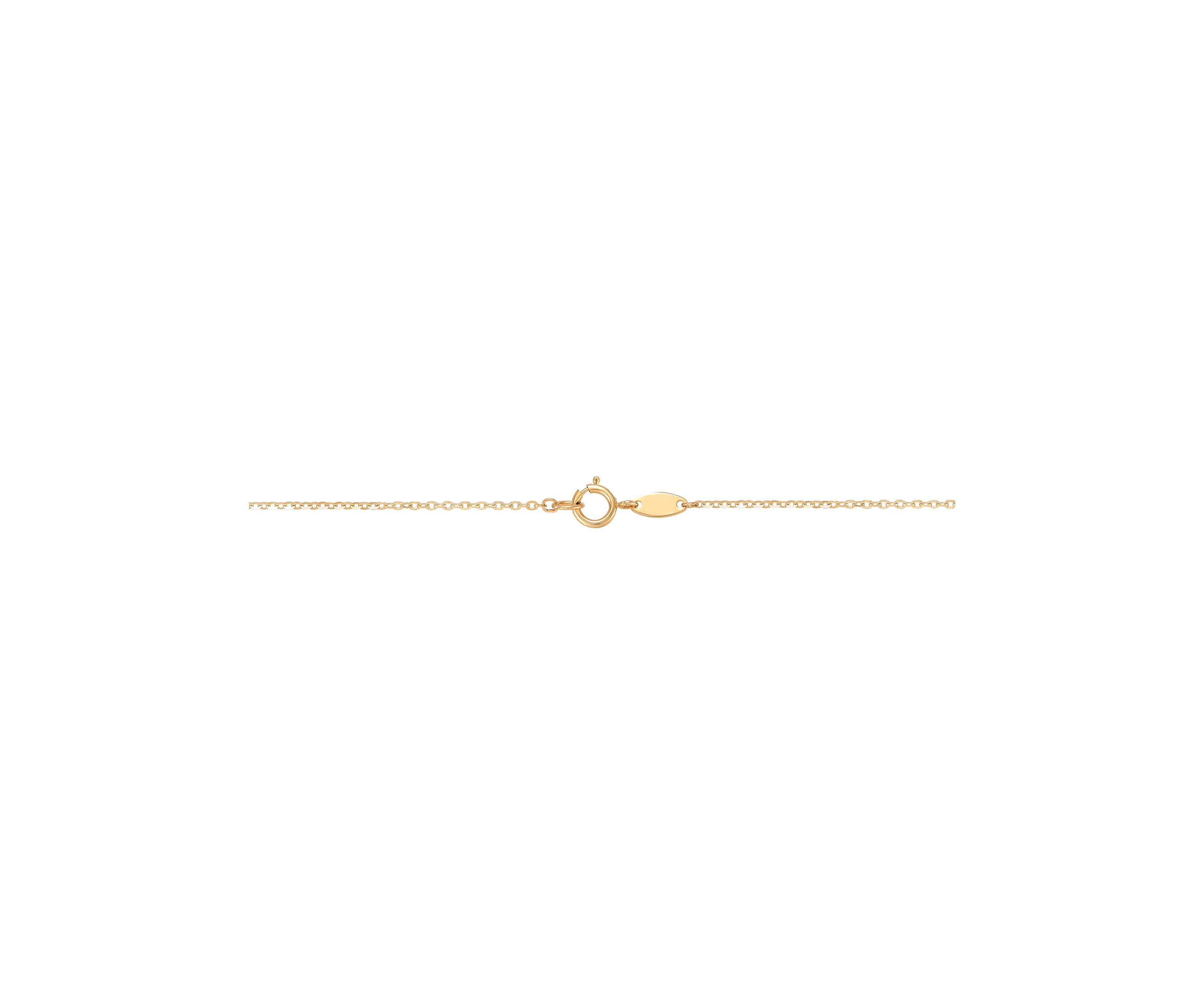 14K Yellow Gold Alt Moon &Star Station on Cable Chain Necklace