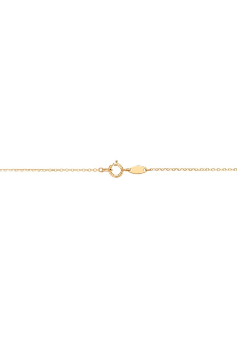 14K Yellow Gold Alt Moon &Star Station on Cable Chain Necklace