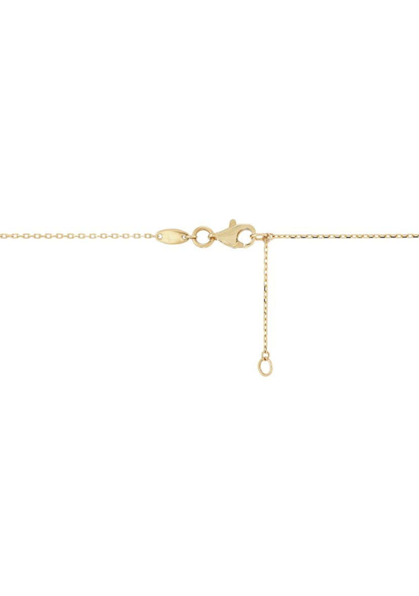 Bar Letter and Heart Necklace in 14K Yellow Gold