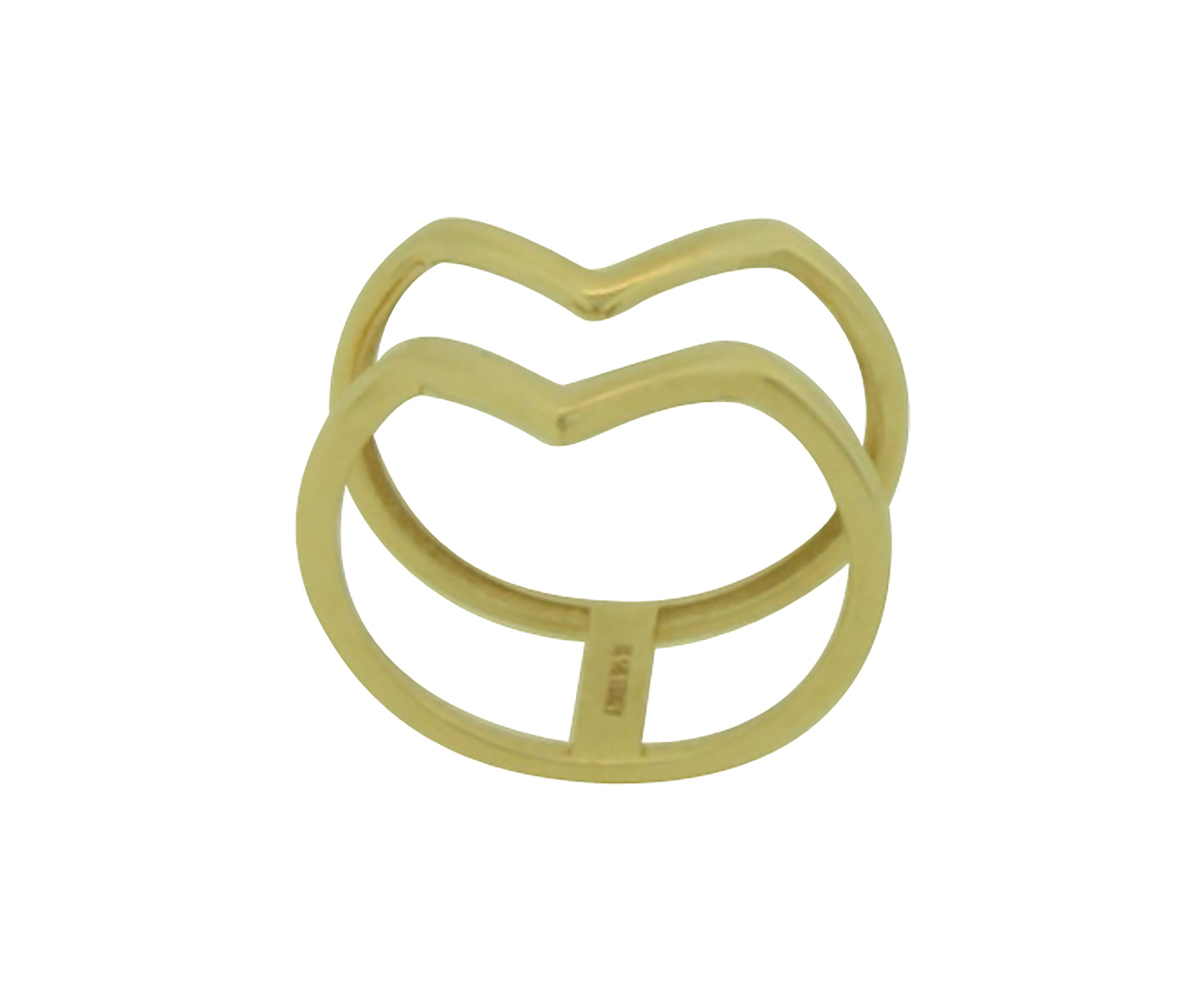 Double V Band in 14K Yellow Gold