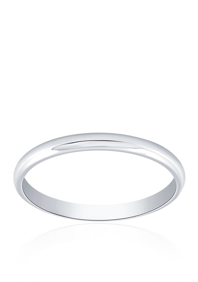 Polished Wedding Band in 14K White Gold