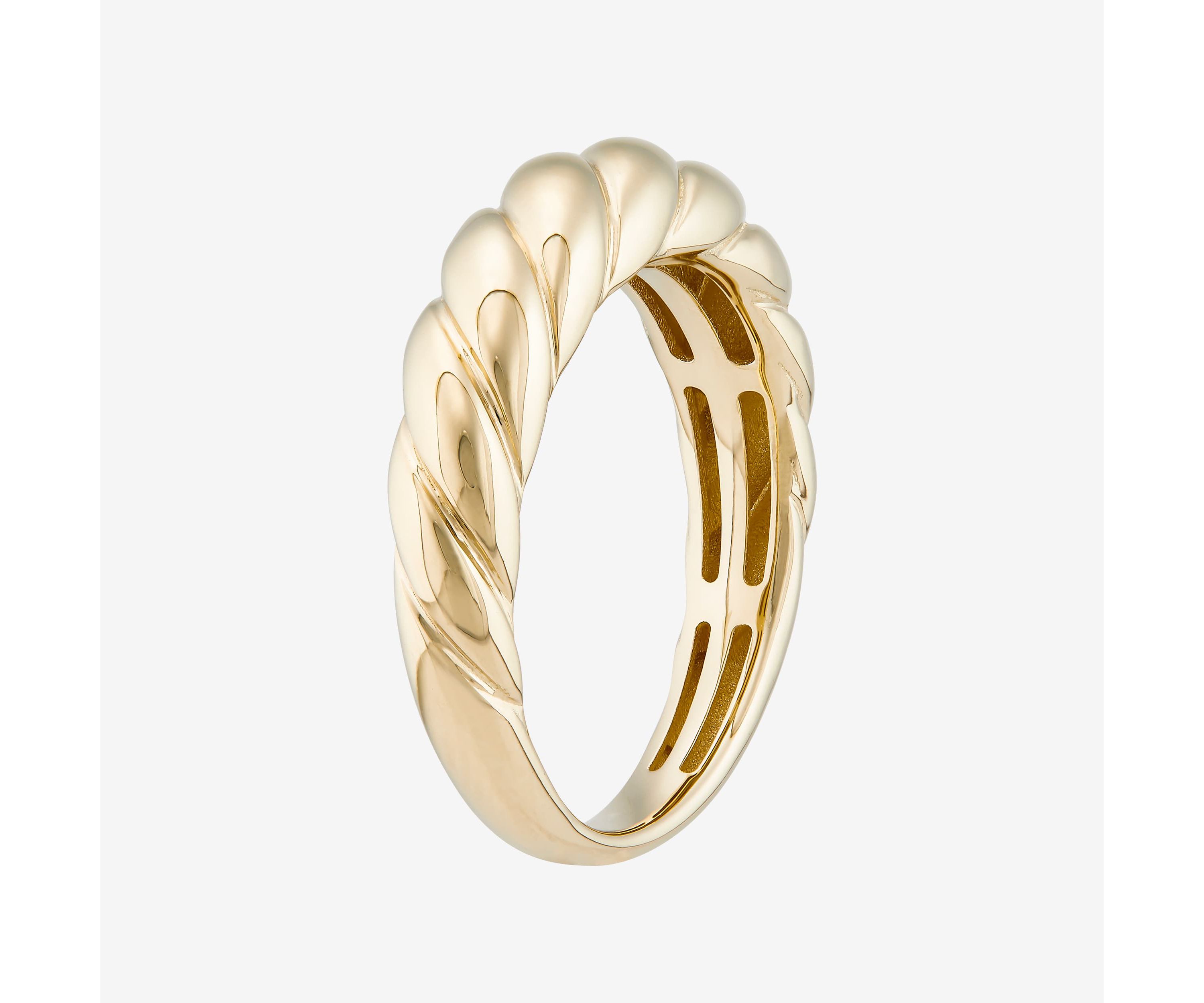 14K Yellow Gold Croissant Design Ring