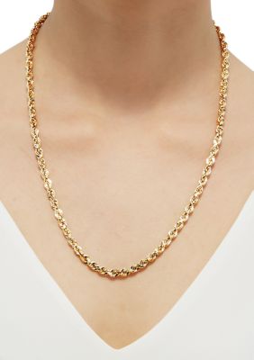 Belk & Co. 5 Millimeter Supreme Glitter Rope Chain Necklace in 14K Yellow  Gold