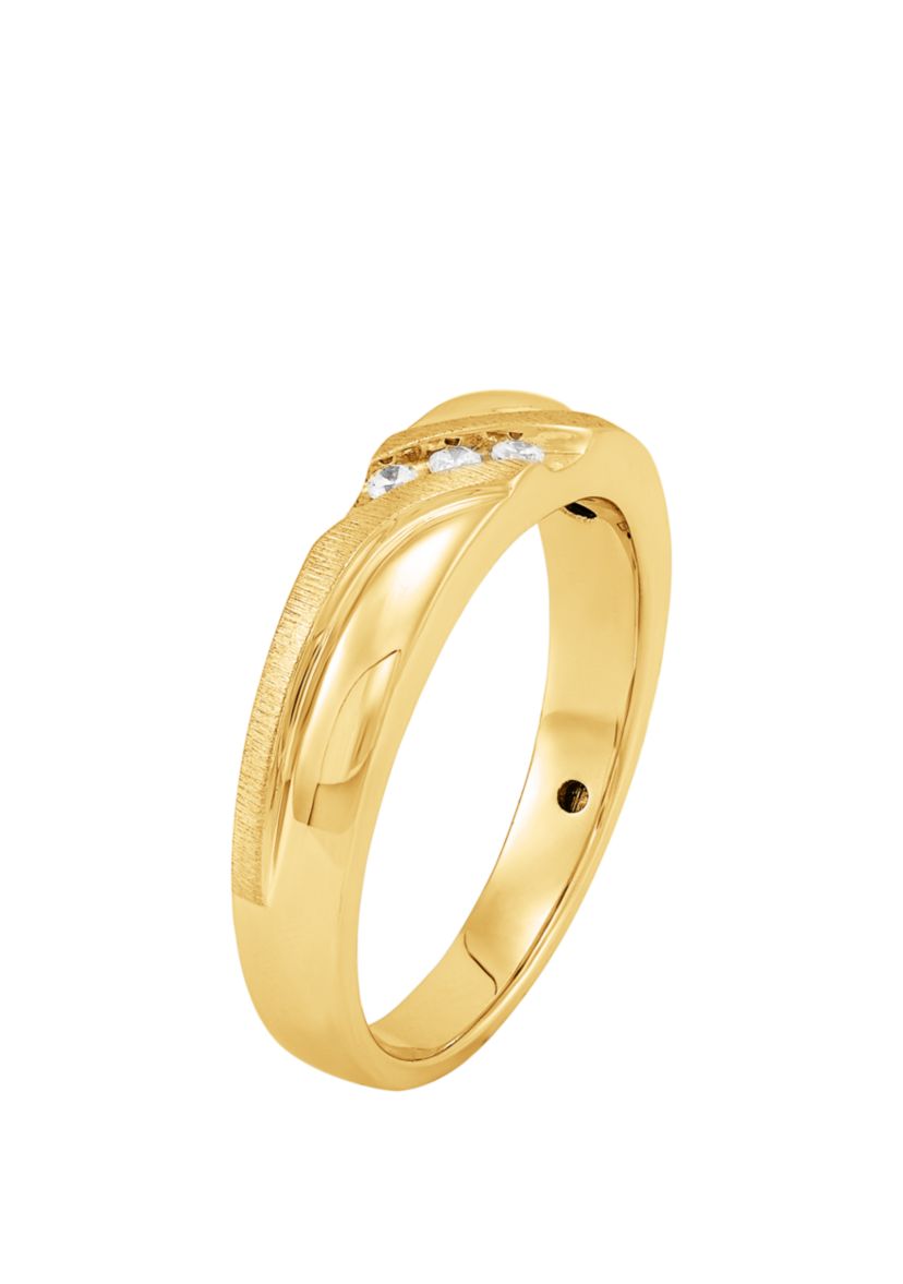 Mens 0.06 ct. t.w. Diamond Ring in 10k Yellow Gold