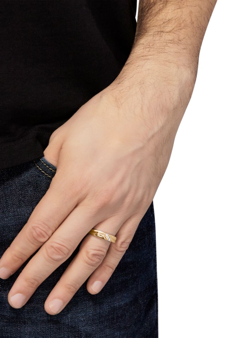 Mens 0.06 ct. t.w. Diamond Ring in 10k Yellow Gold