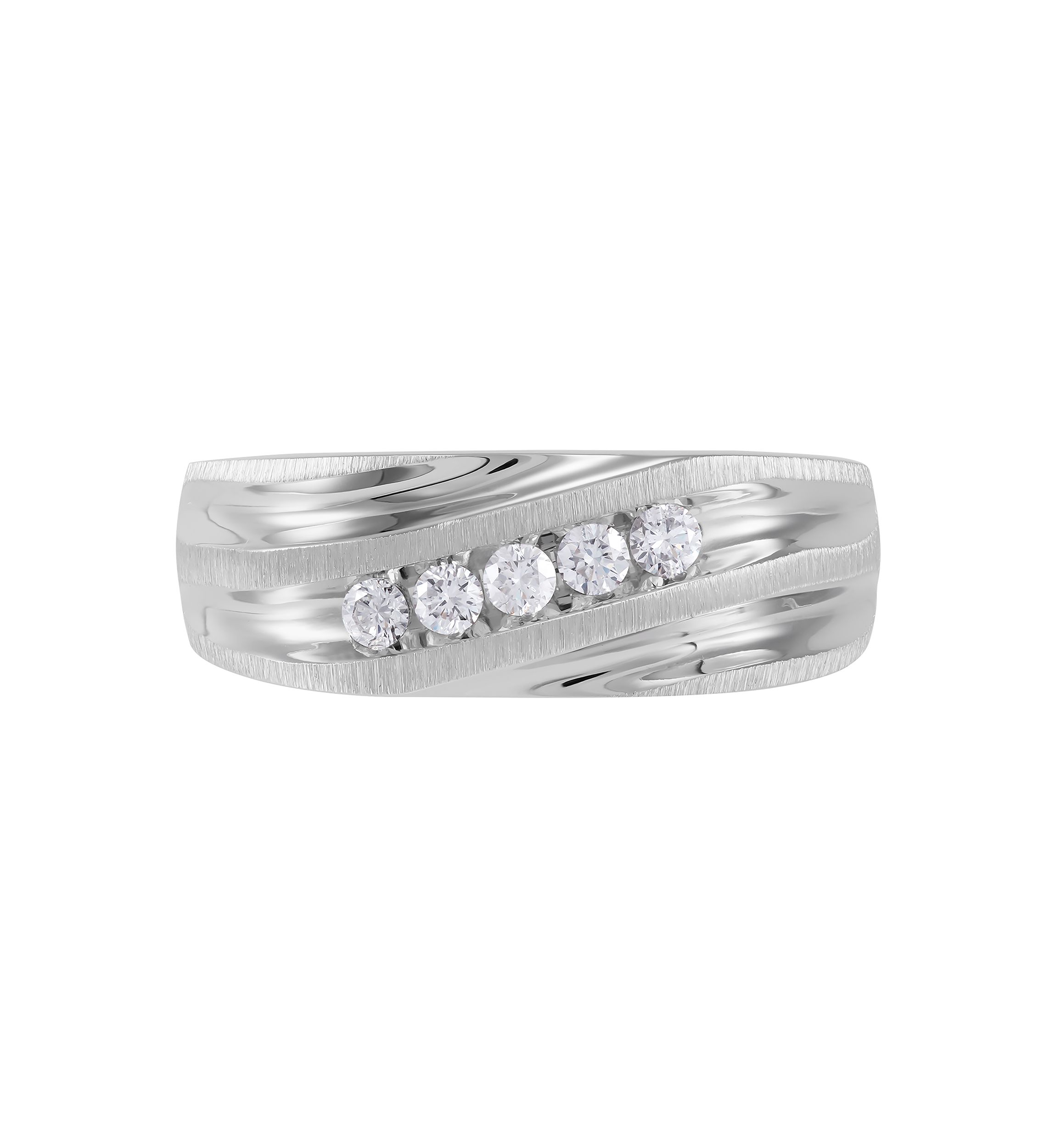 Mens 1/4 ct. t.w. Diamond Ring in 10K White Gold