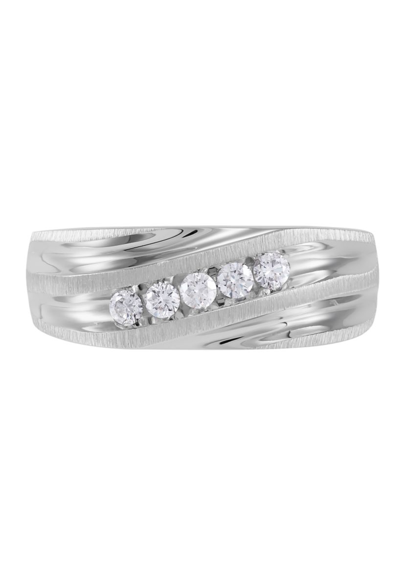Mens 1/4 ct. t.w. Diamond Ring in 10K White Gold