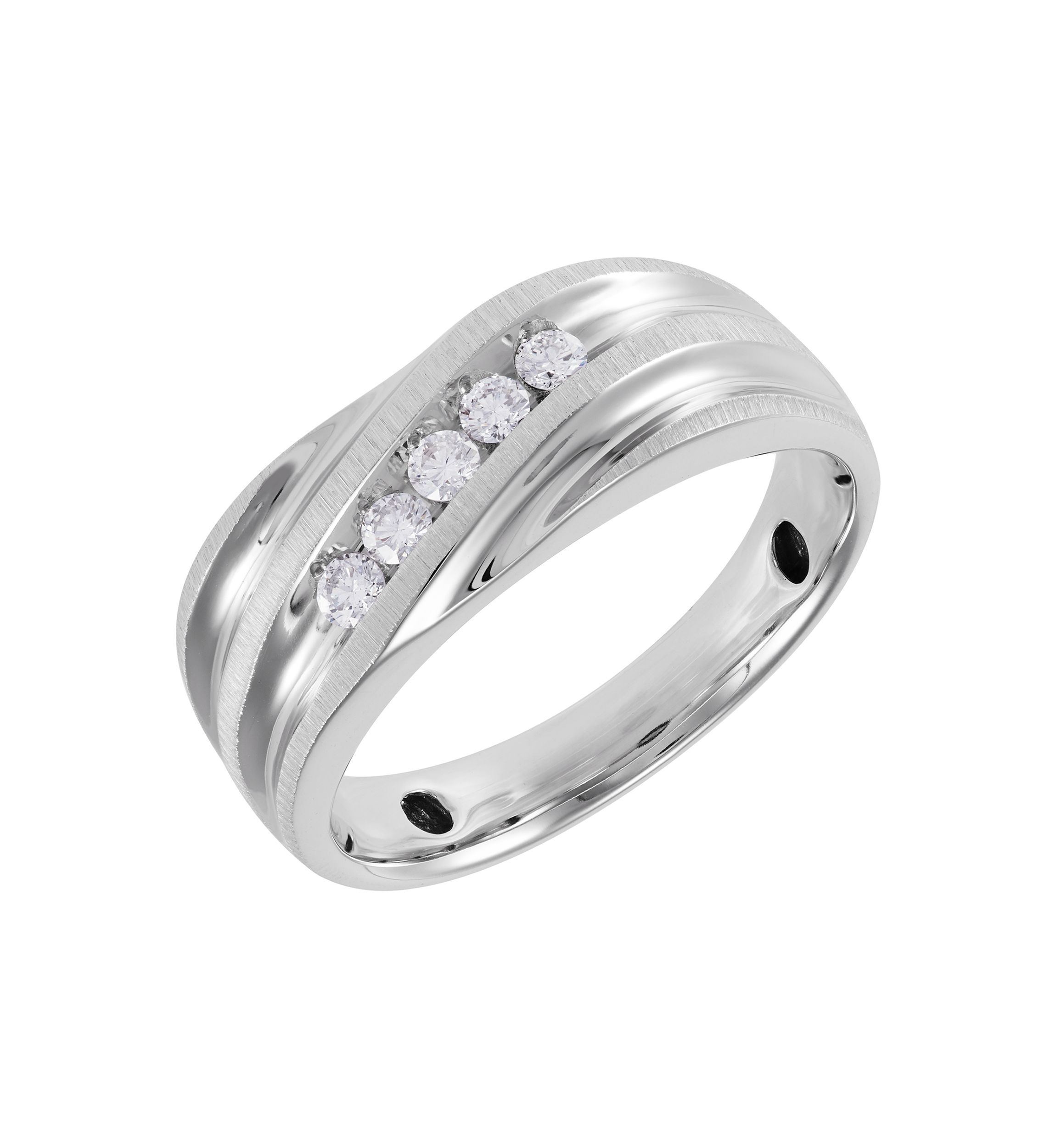 Mens 1/4 ct. t.w. Diamond Ring in 10K White Gold