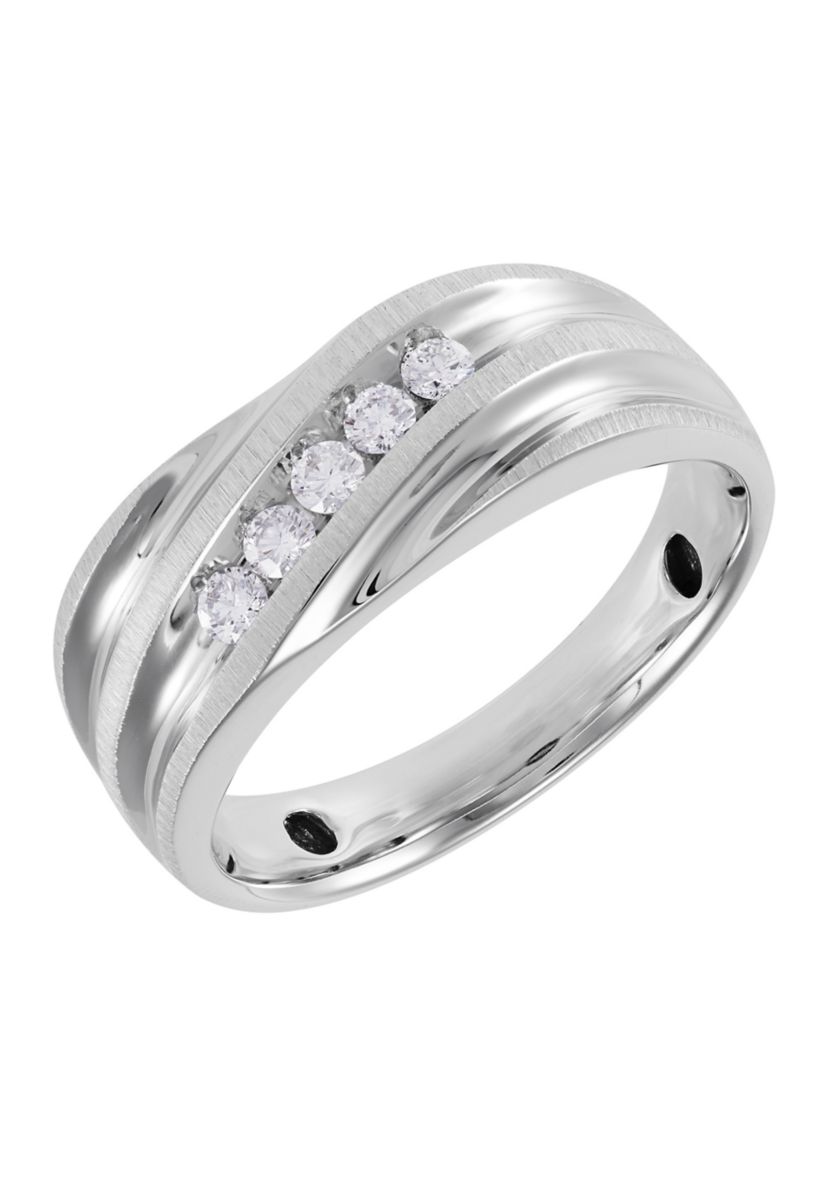 Mens 1/4 ct. t.w. Diamond Ring in 10K White Gold
