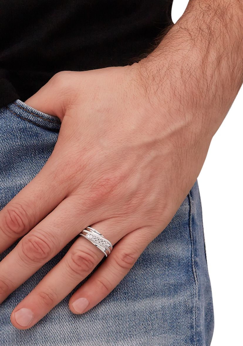 Mens 1/4 ct. t.w. Diamond Ring in 10K White Gold