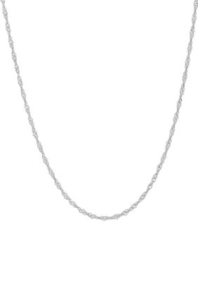 Belk & Co Solid Singapore Chain in 14K White Gold