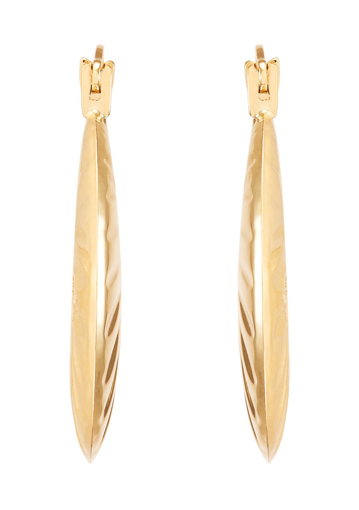 Ribbed Hoop Earrings in 14K Yellow Gold