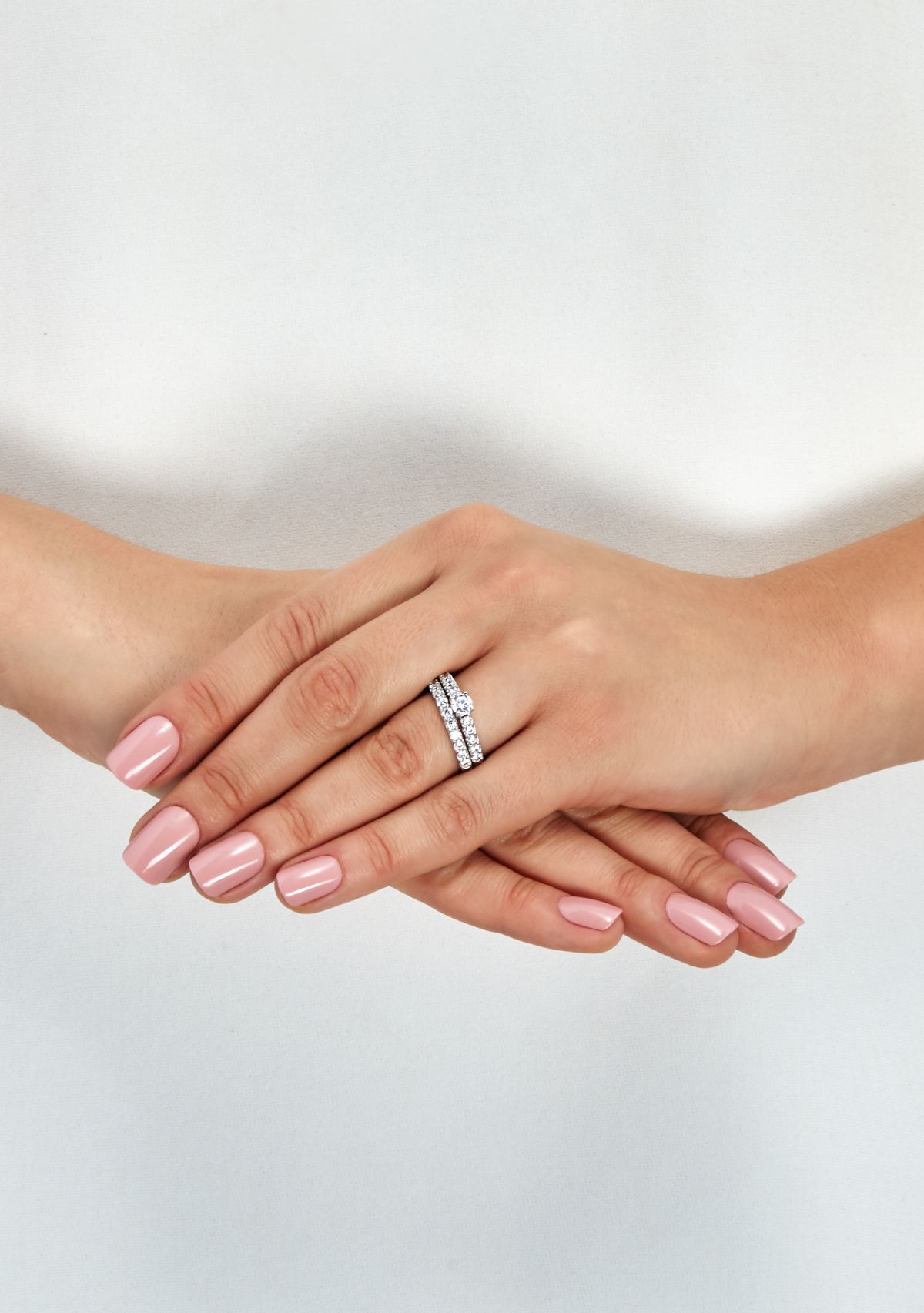 My Forever 1 ct. t.w. Princess & Round Diamond Bridal Ring Set in 14k White Gold 