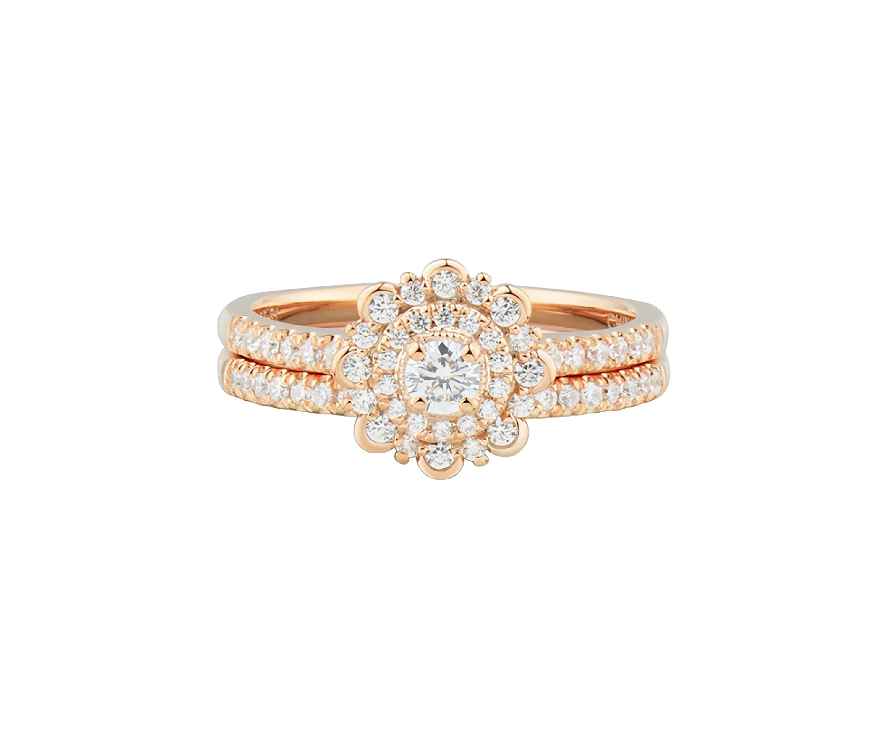 1/2 ct. t.w Diamond Bridal Ring Set in 14K Rose Gold