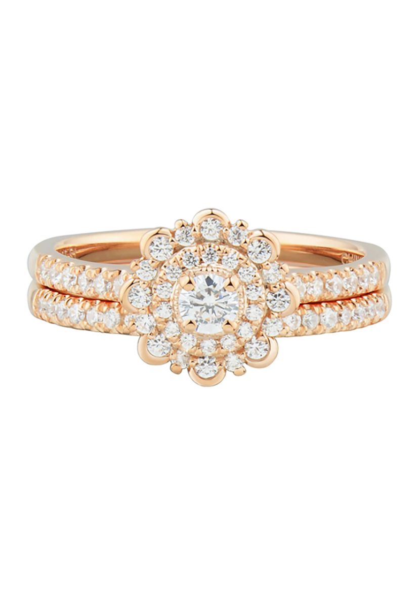 1/2 ct. t.w Diamond Bridal Ring Set in 14K Rose Gold