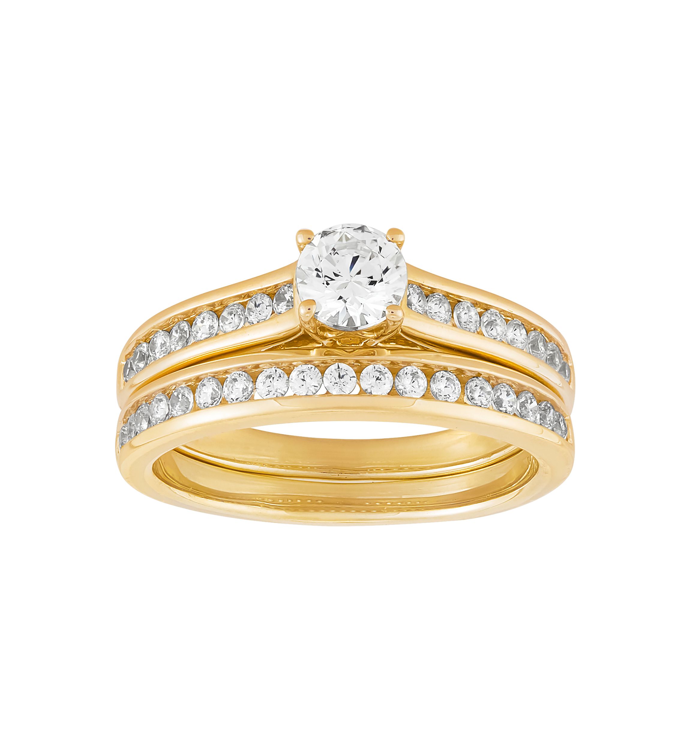 1 ct. t.w. Lab Created Diamond Bridal Ring in 14K Yellow Gold