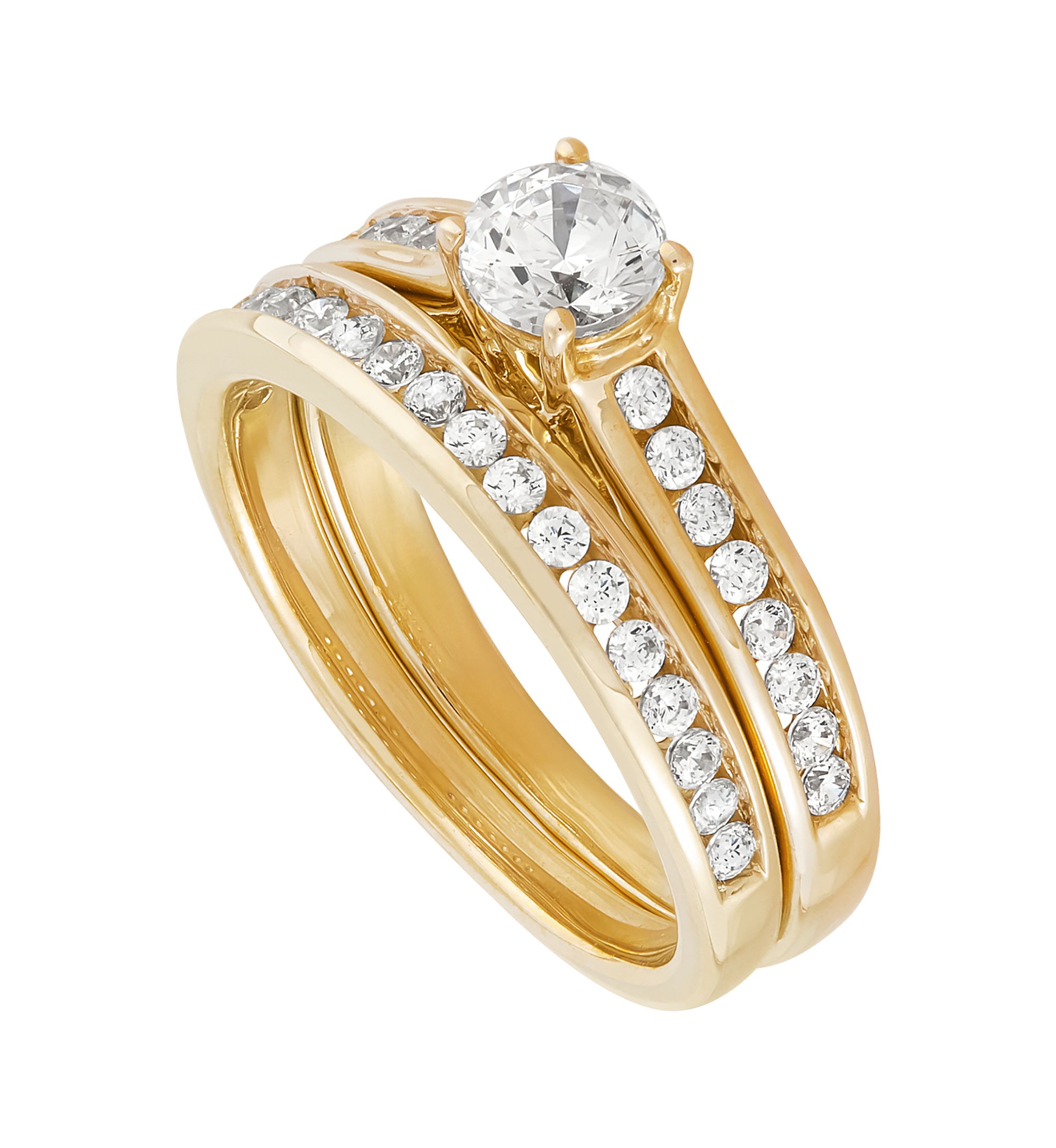 1 ct. t.w. Lab Created Diamond Bridal Ring in 14K Yellow Gold