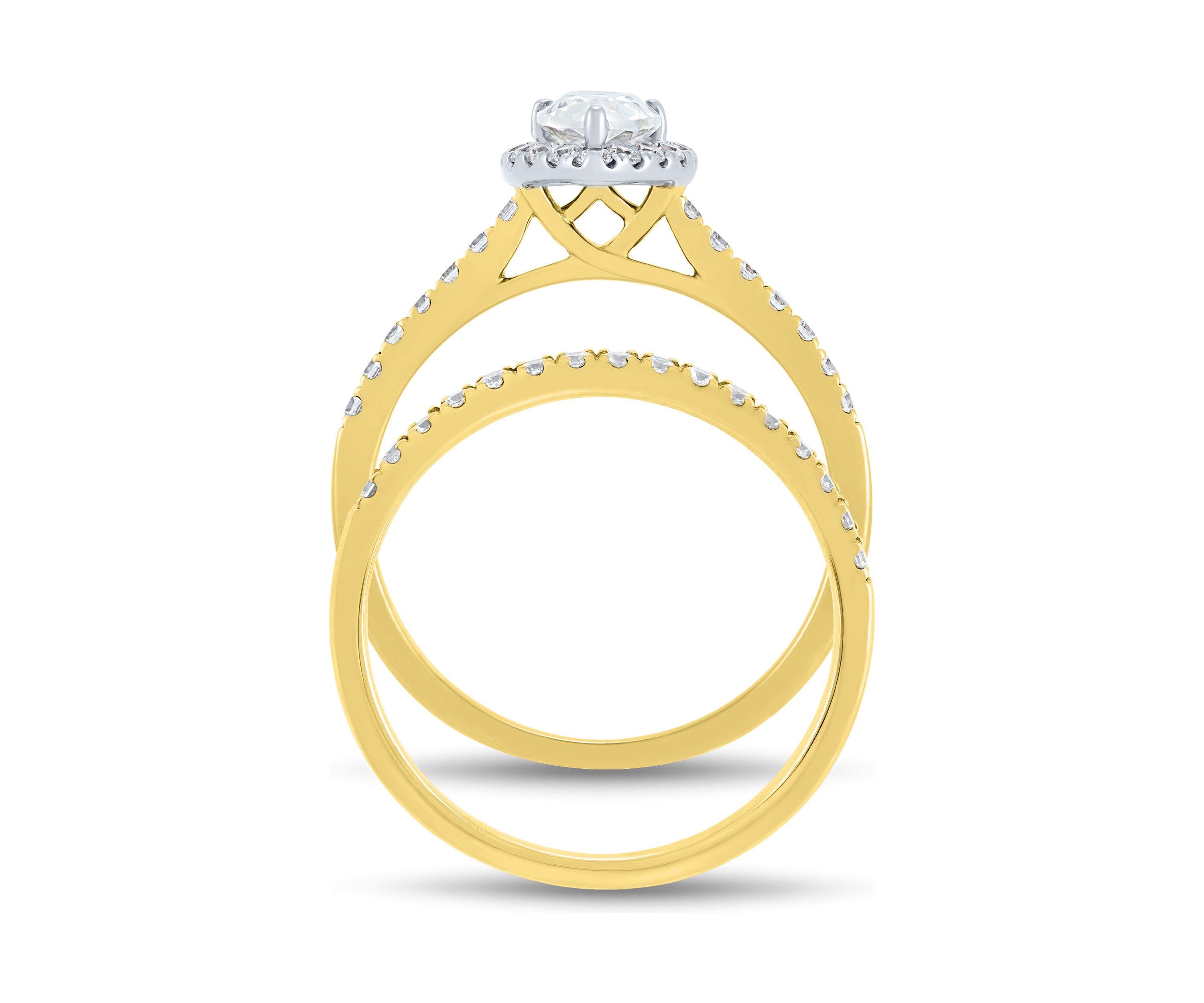 1 ct. t.w. Lab Created Diamond Bridal Set Ring in 14K Yellow Gold