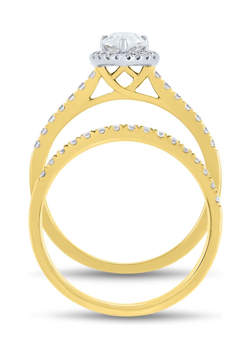 1 ct. t.w. Lab Created Diamond Bridal Set Ring in 14K Yellow Gold