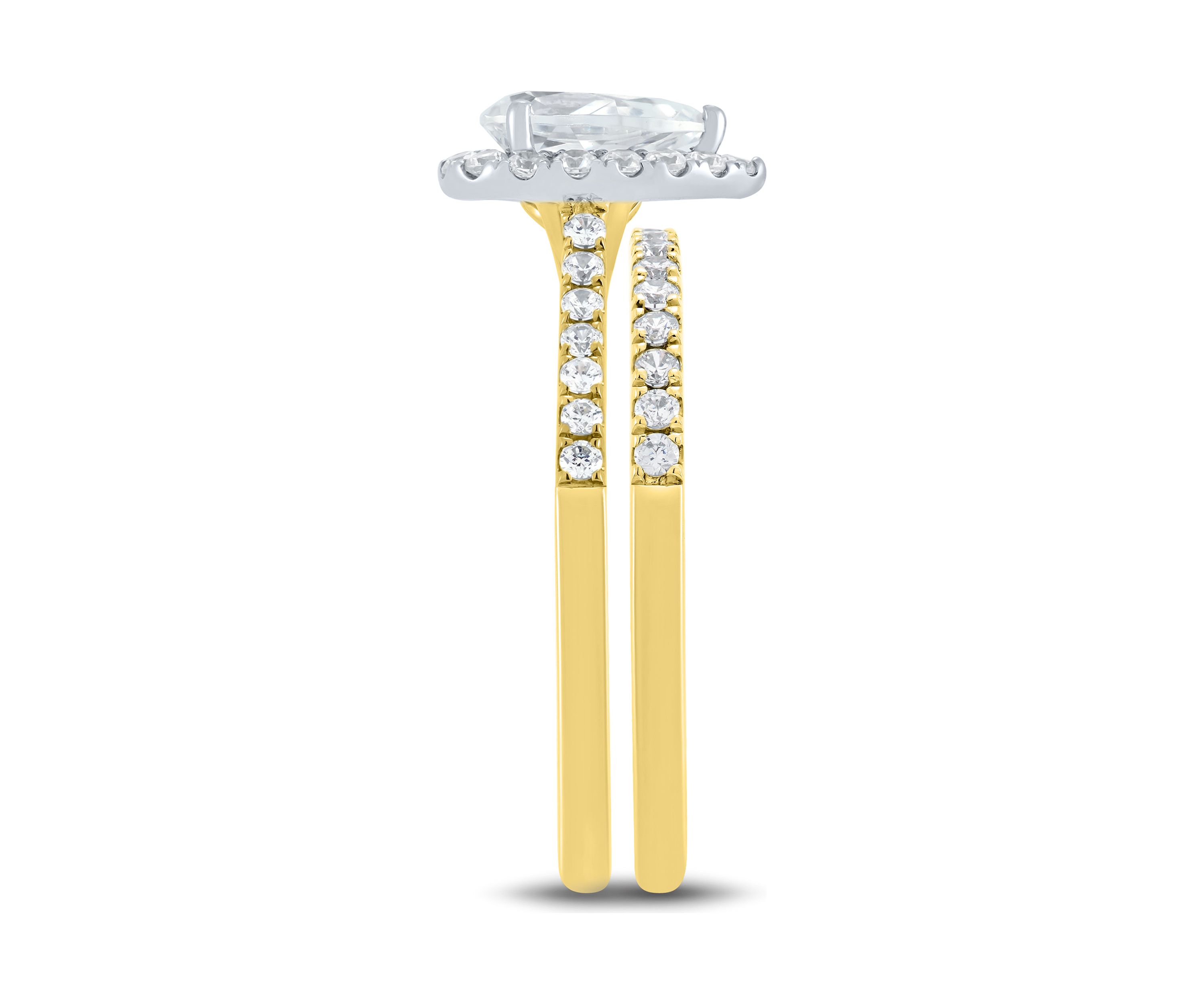 1 ct. t.w. Lab Created Diamond Bridal Set Ring in 14K Yellow Gold