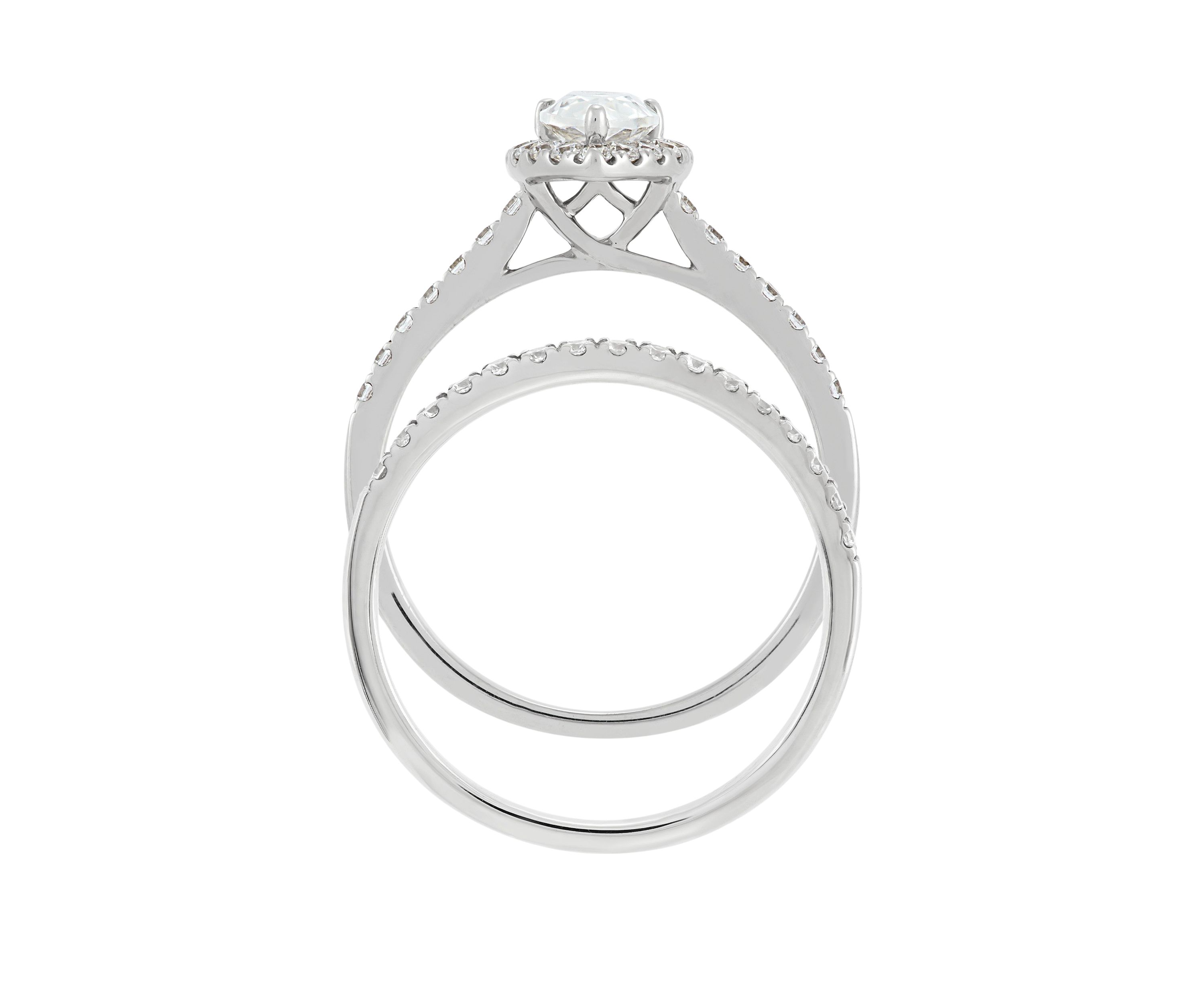 1 ct. t.w. Lab Created Diamond Bridal Set Ring in 14K White Gold