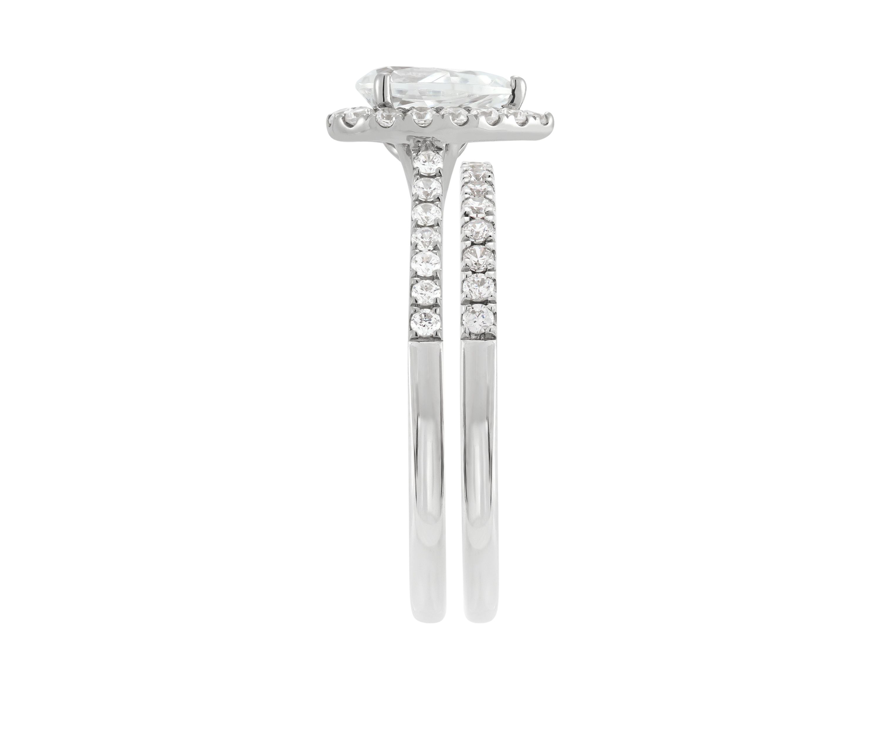1 ct. t.w. Lab Created Diamond Bridal Set Ring in 14K White Gold