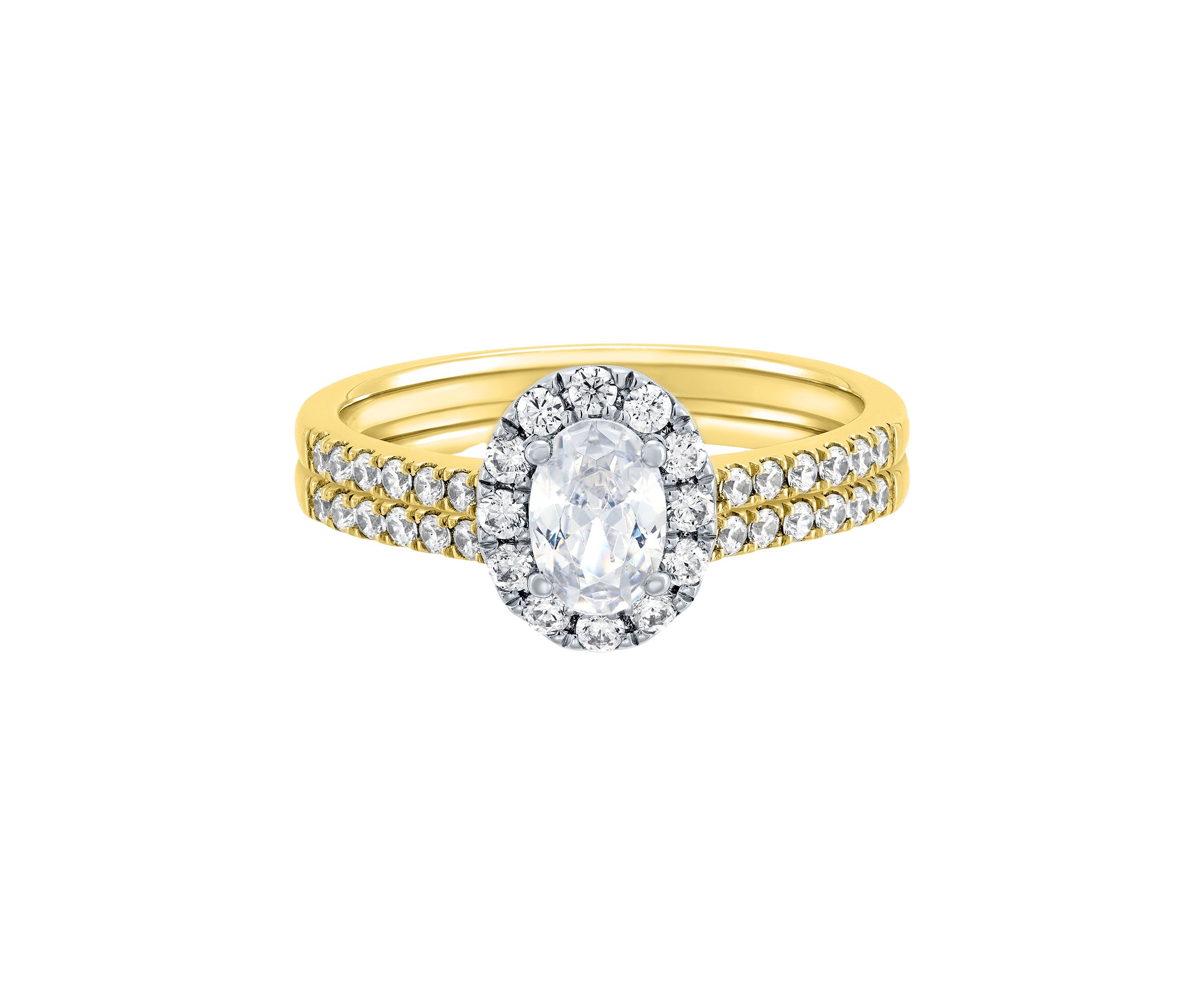 1 ct. t.w. Lab Created Diamond Bridal Ring Set in 14K Yellow Gold