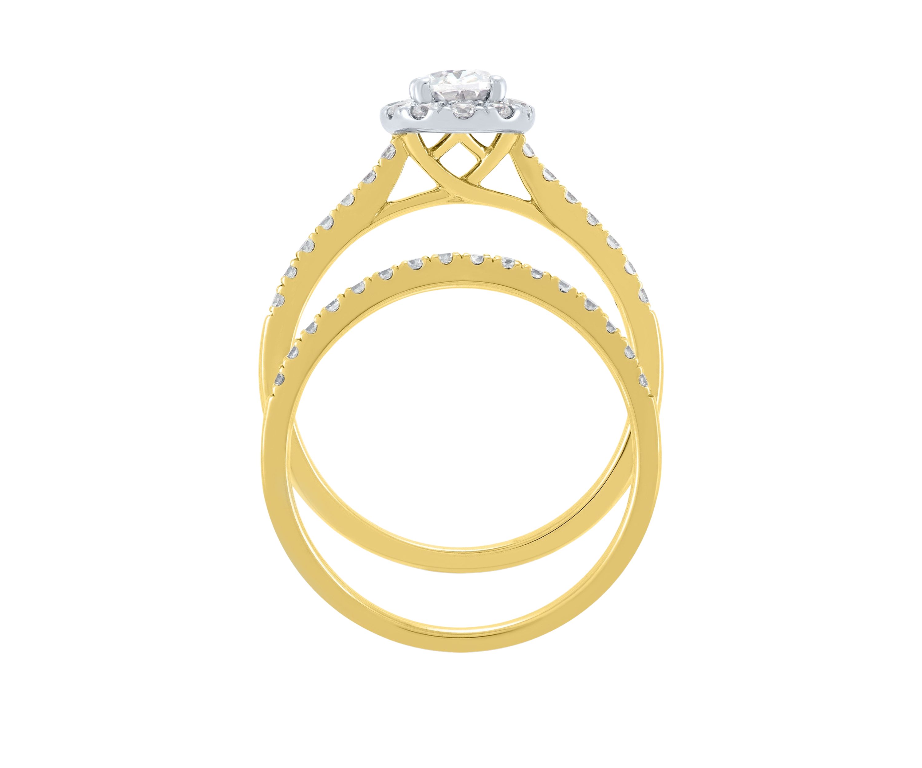 1 ct. t.w. Lab Created Diamond Bridal Ring Set in 14K Yellow Gold