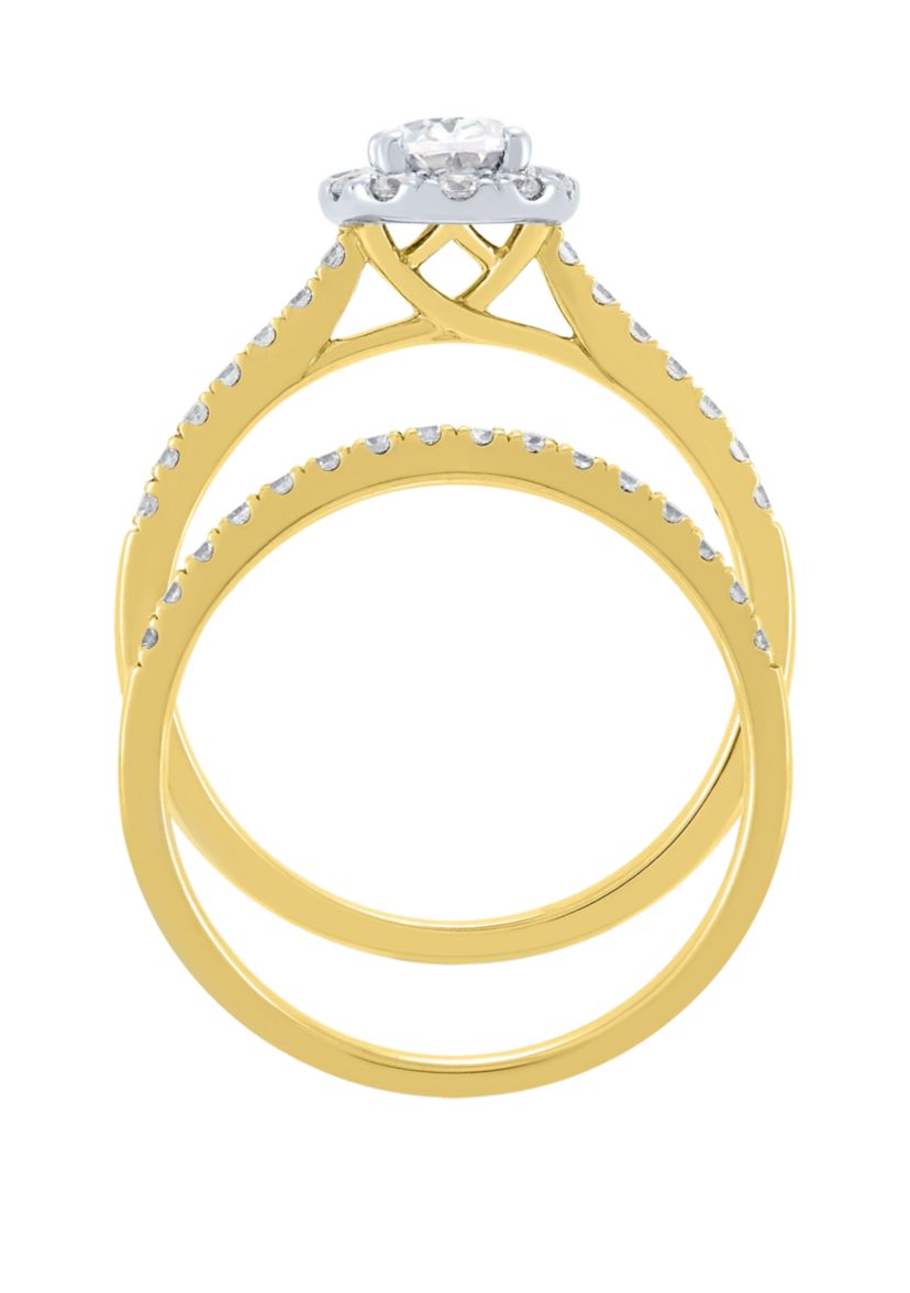 1 ct. t.w. Lab Created Diamond Bridal Ring Set in 14K Yellow Gold