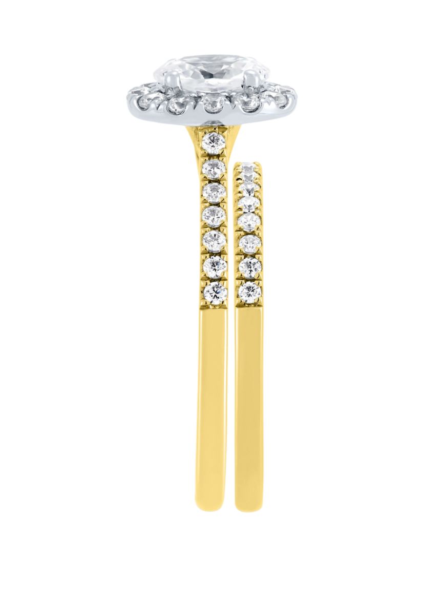 1 ct. t.w. Lab Created Diamond Bridal Ring Set in 14K Yellow Gold