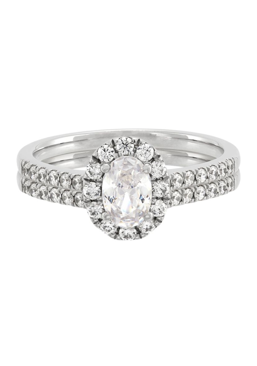 1 ct. t.w. Lab Created Diamond Bridal Ring Set in 14K White Gold