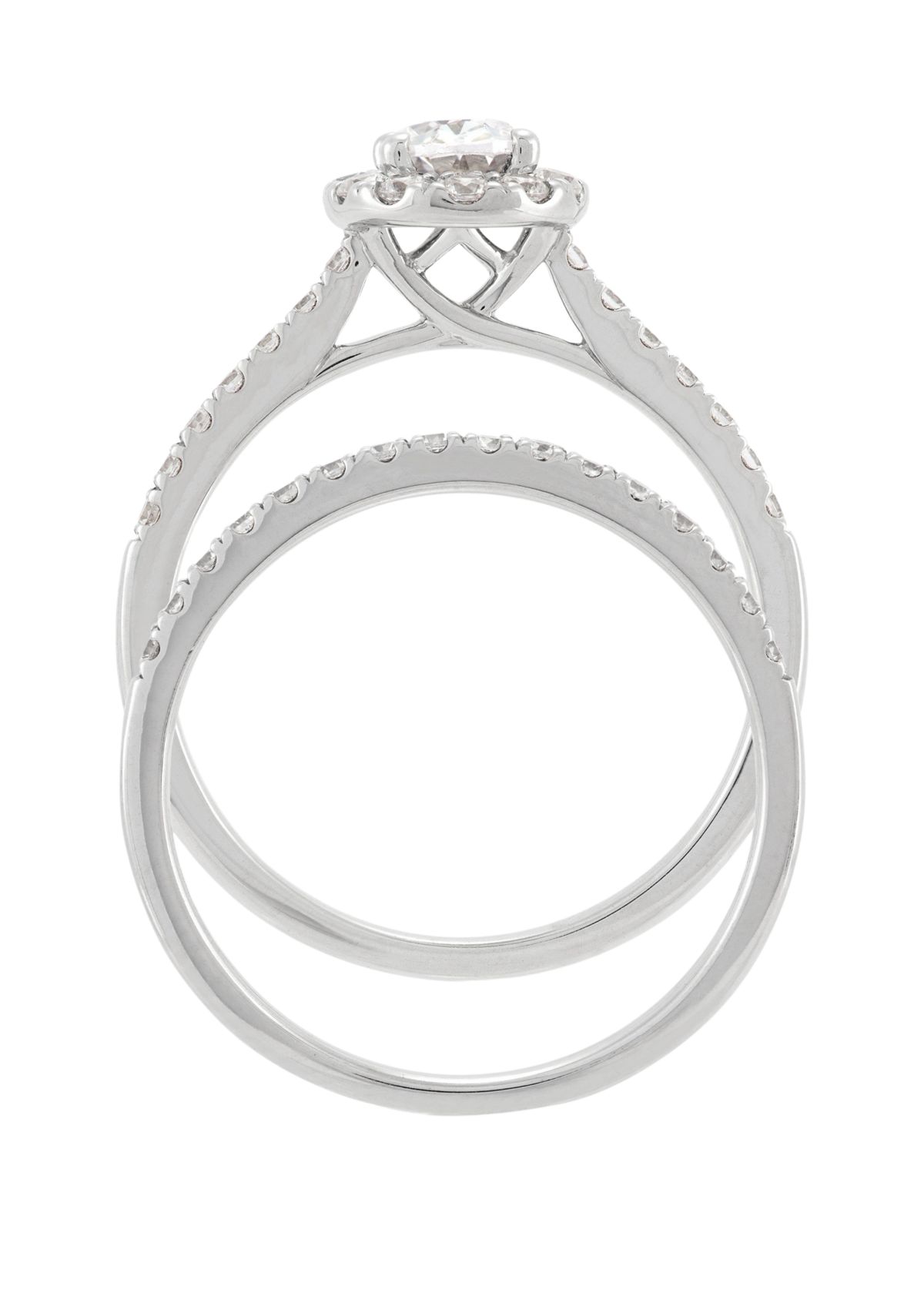 1 ct. t.w. Lab Created Diamond Bridal Ring Set in 14K White Gold
