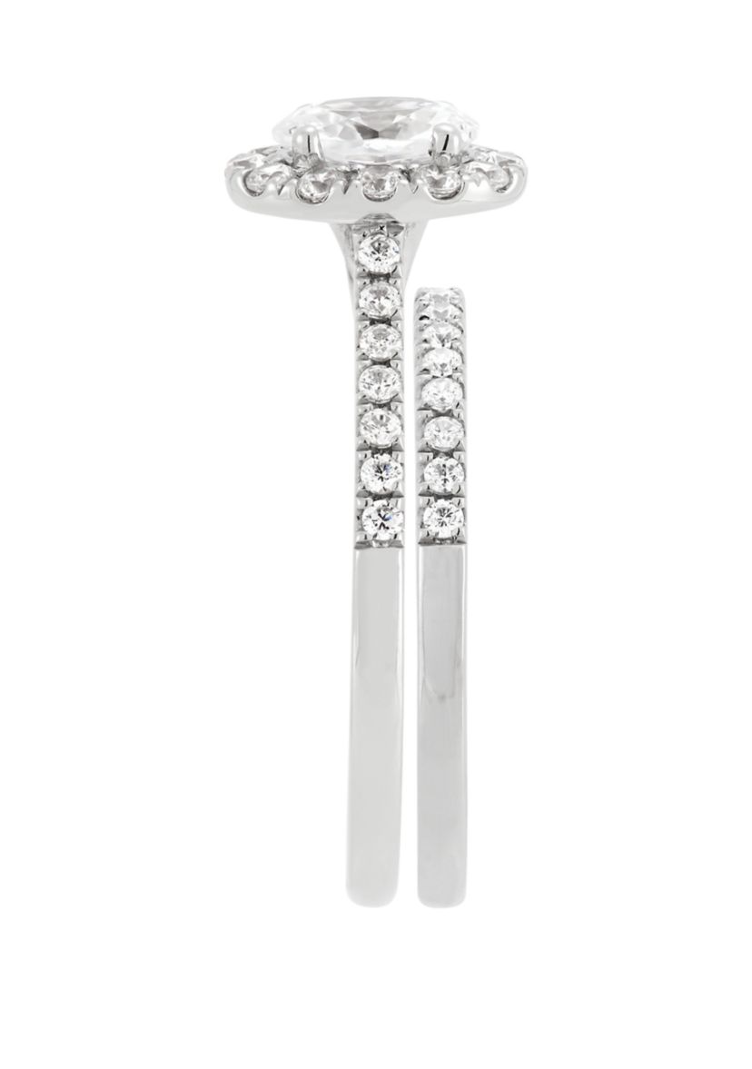 1 ct. t.w. Lab Created Diamond Bridal Ring Set in 14K White Gold