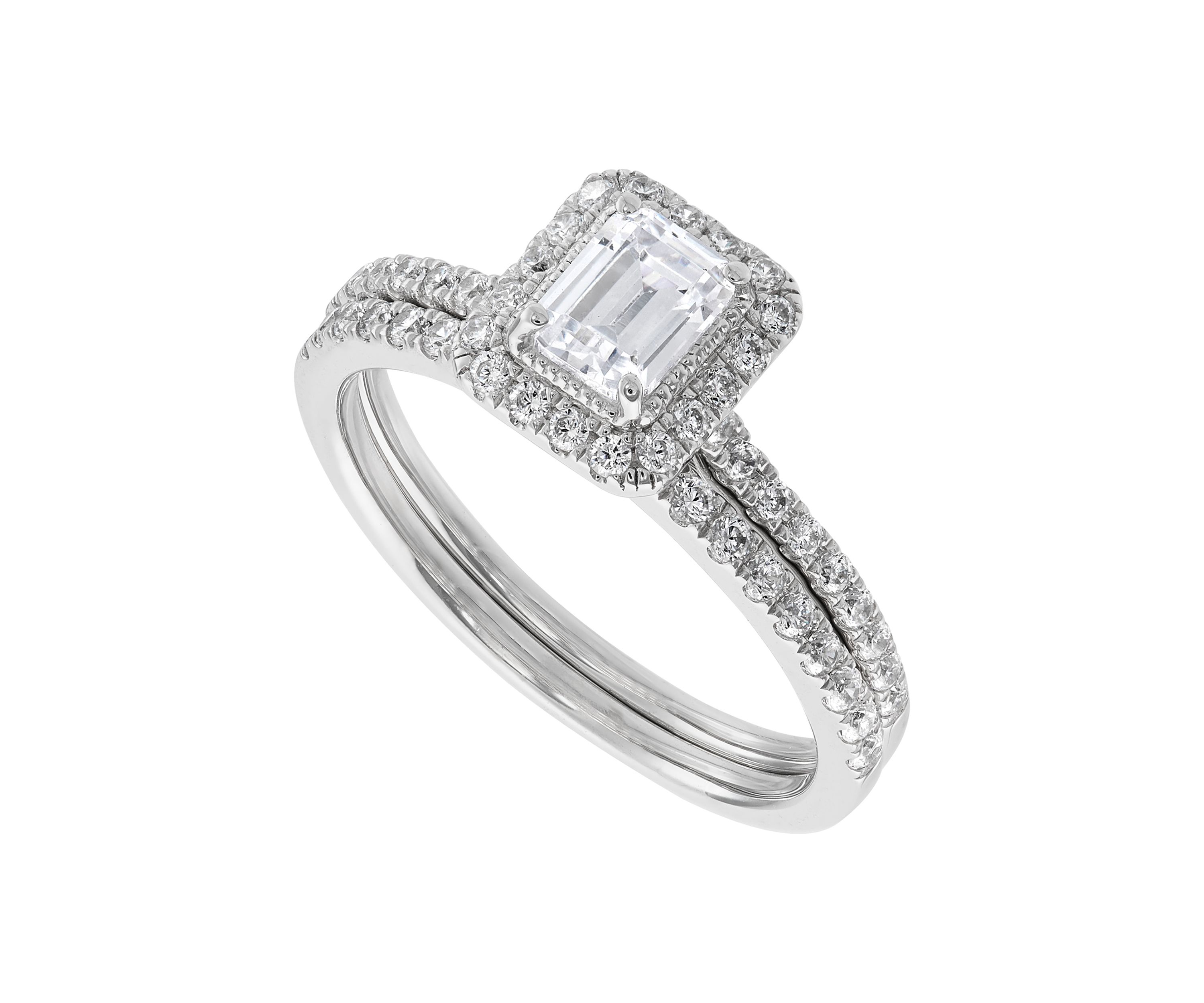 1 ct. t.w. Lab Grown Diamond Bridal Set Ring in 10K White Gold