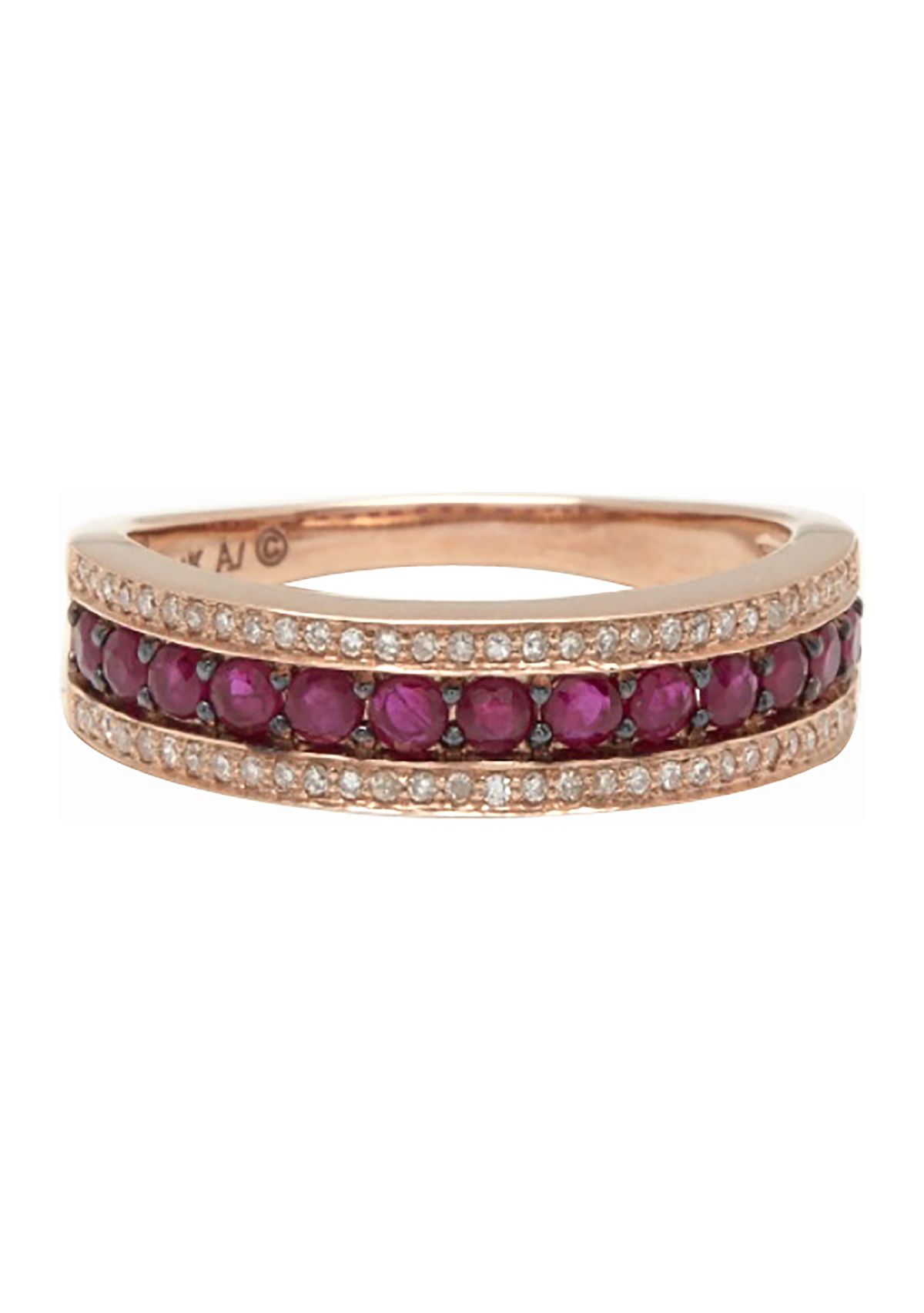 1/8 ct. t.w. Diamond and 5/8 ct. t.w. Ruby Ring in 14K Yellow Gold