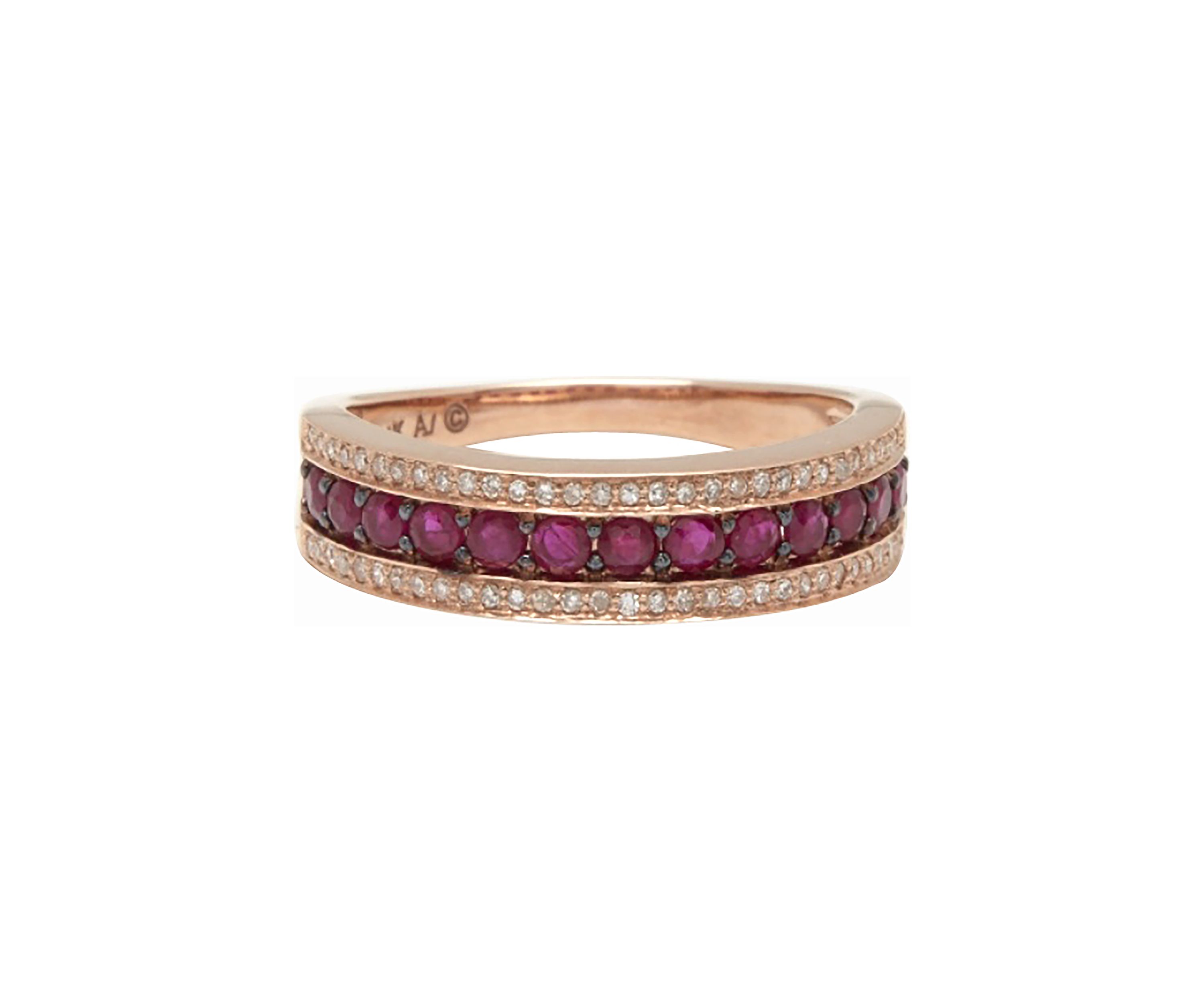 1/8 ct. t.w. Diamond and 5/8 ct. t.w. Ruby Ring in 14K Yellow Gold