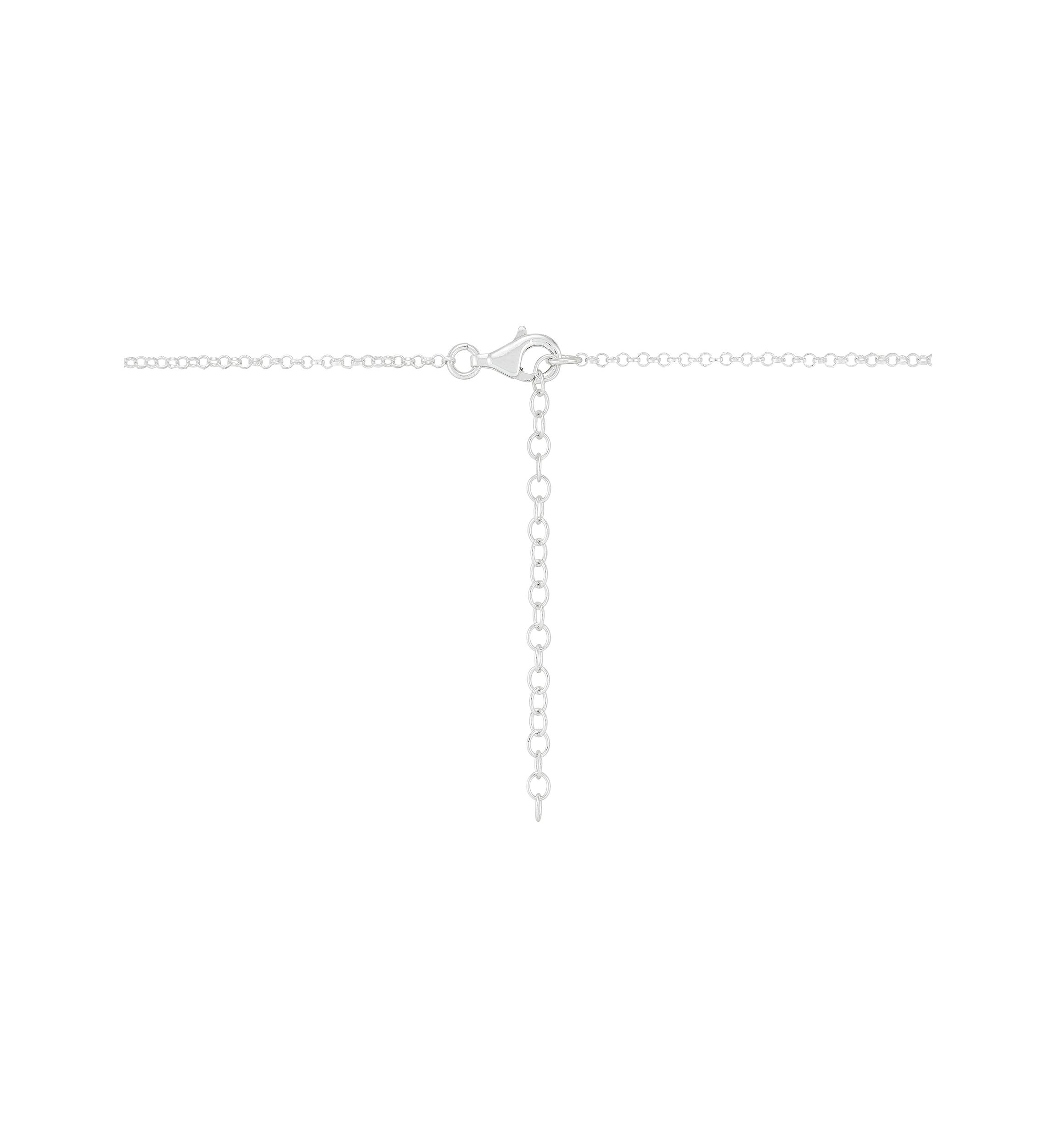 Square Drop Design Pendant Necklace with 20" Chain in Sterling Silver