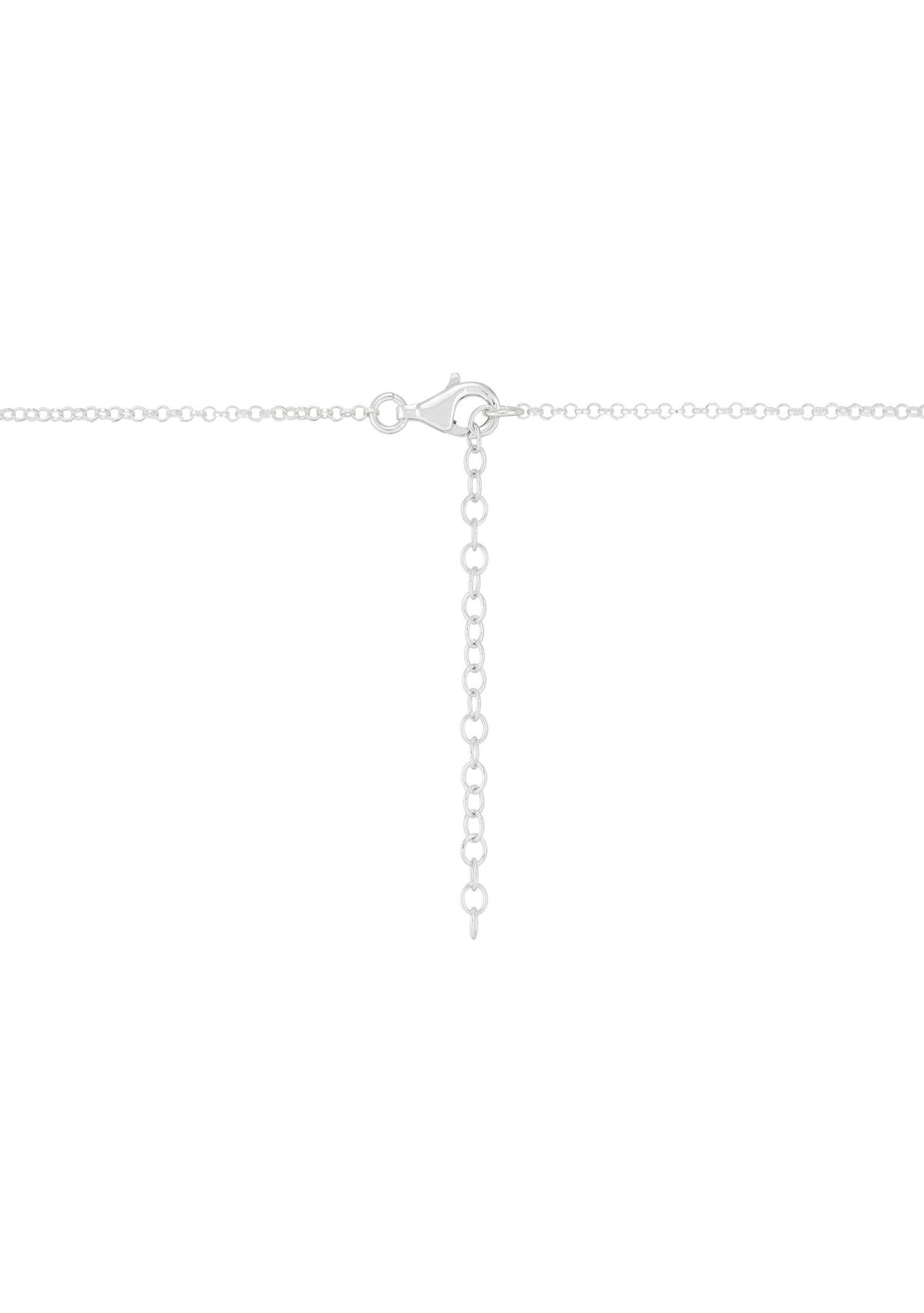 Drop Circle Pendant Necklace with 20" Chain in Sterling Silver