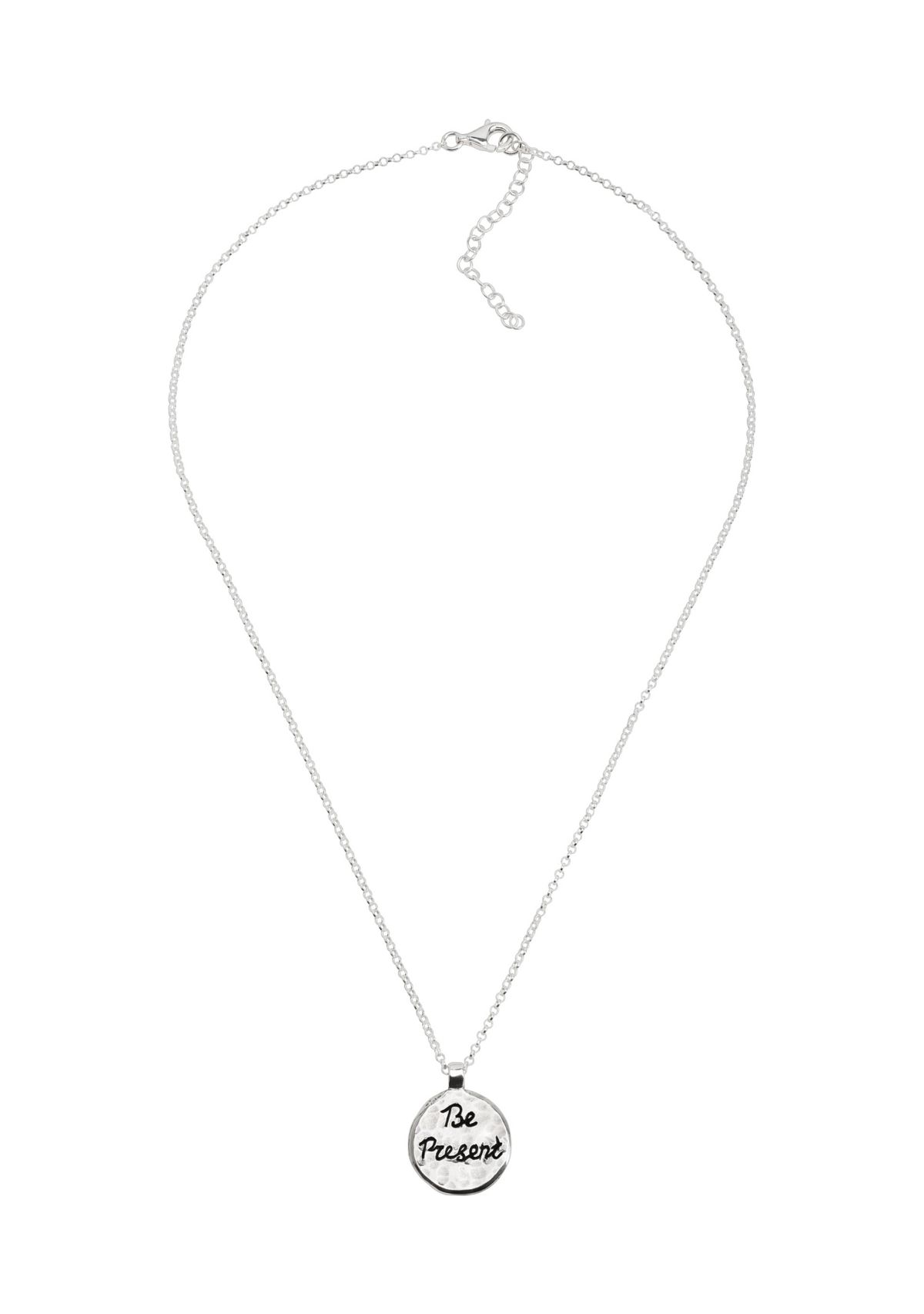 Drop Circle Pendant Necklace with 20" Chain in Sterling Silver