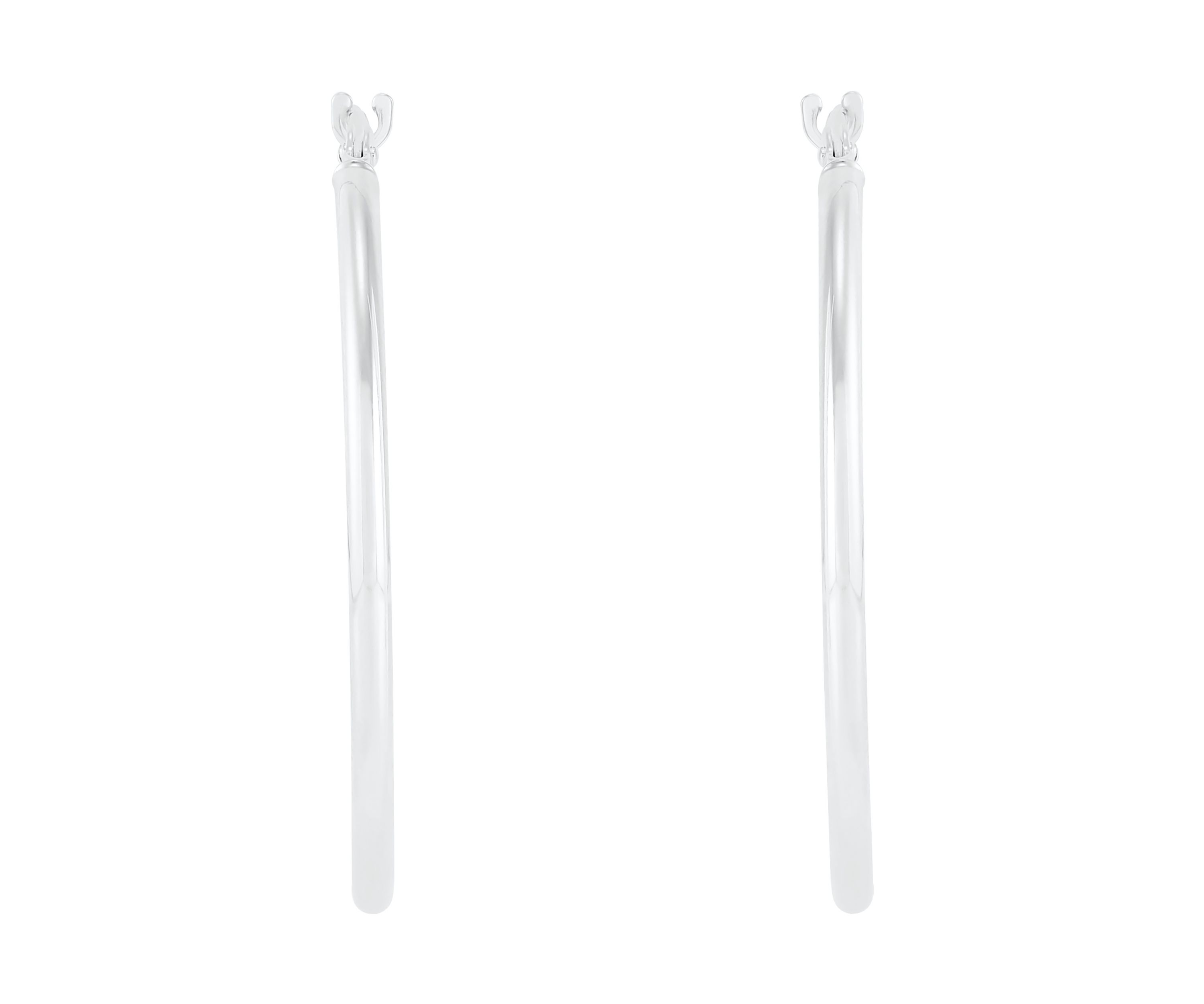 Tube Hoop Earrings in 14K White Gold
