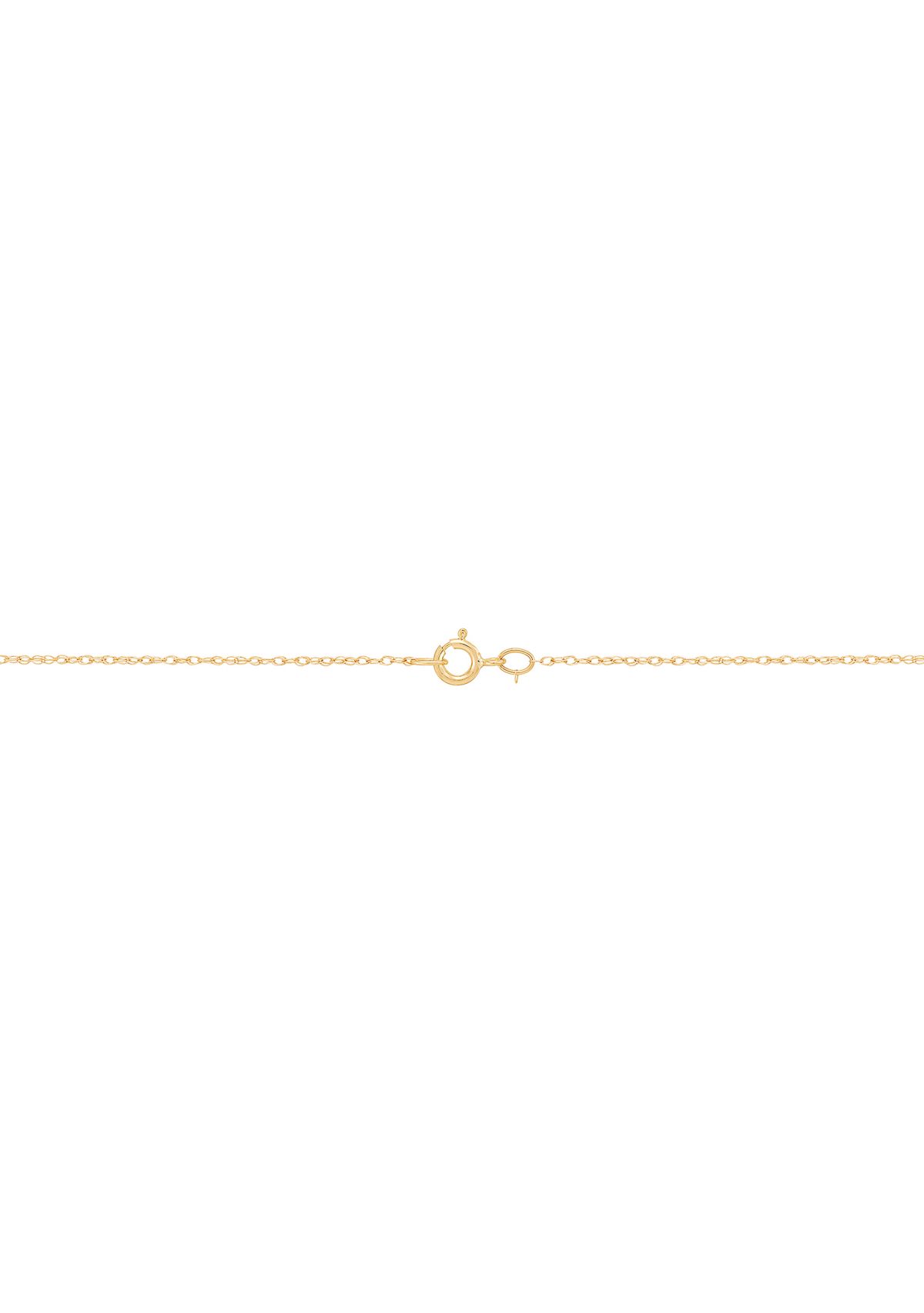 Thin Cross Pendant with 18" Rope Chain in 10K Yellow Gold