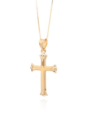 Belk & Co. Polished Cross Pendant in 10K Yellow Gold | belk