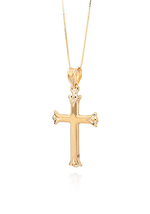 Polished Cross Pendant in 10K Yellow Gold