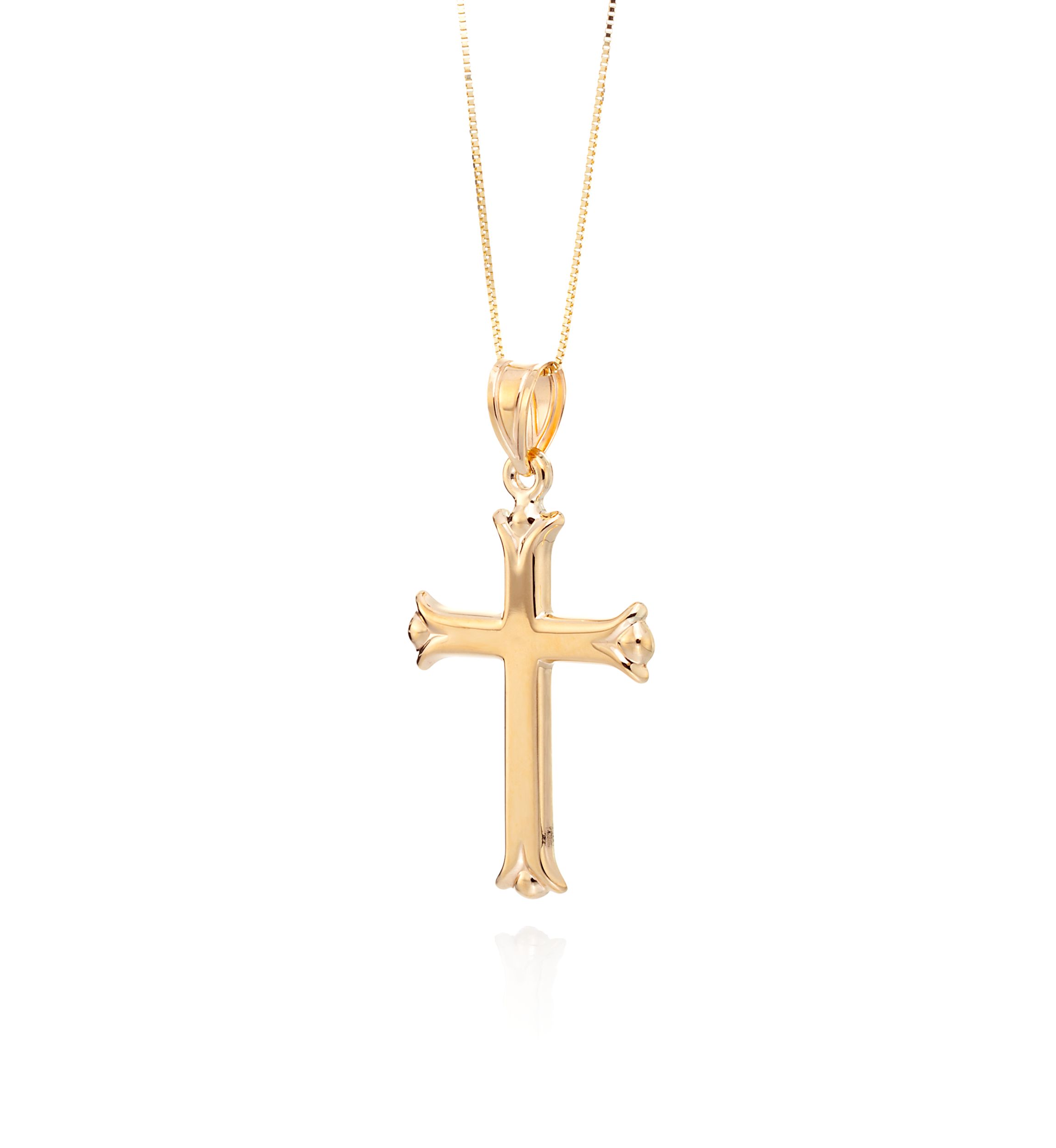 Polished Cross Pendant in 10K Yellow Gold